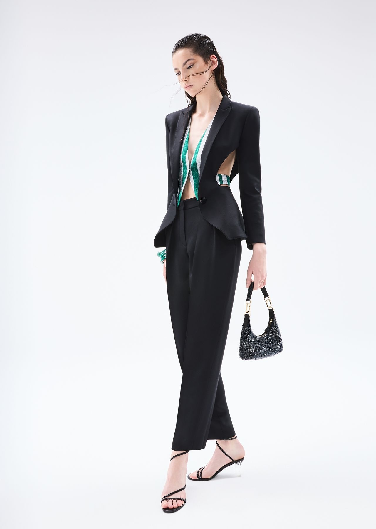 Two-dart trousers in silk and linen - 6