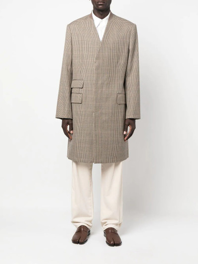 Maison Margiela houndstooth-pattern single-breasted coat outlook