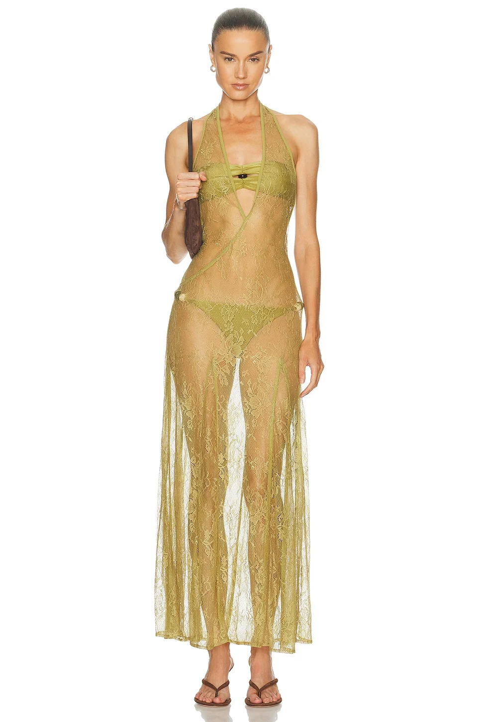 Lace Bare-back Maxi Dress - 1