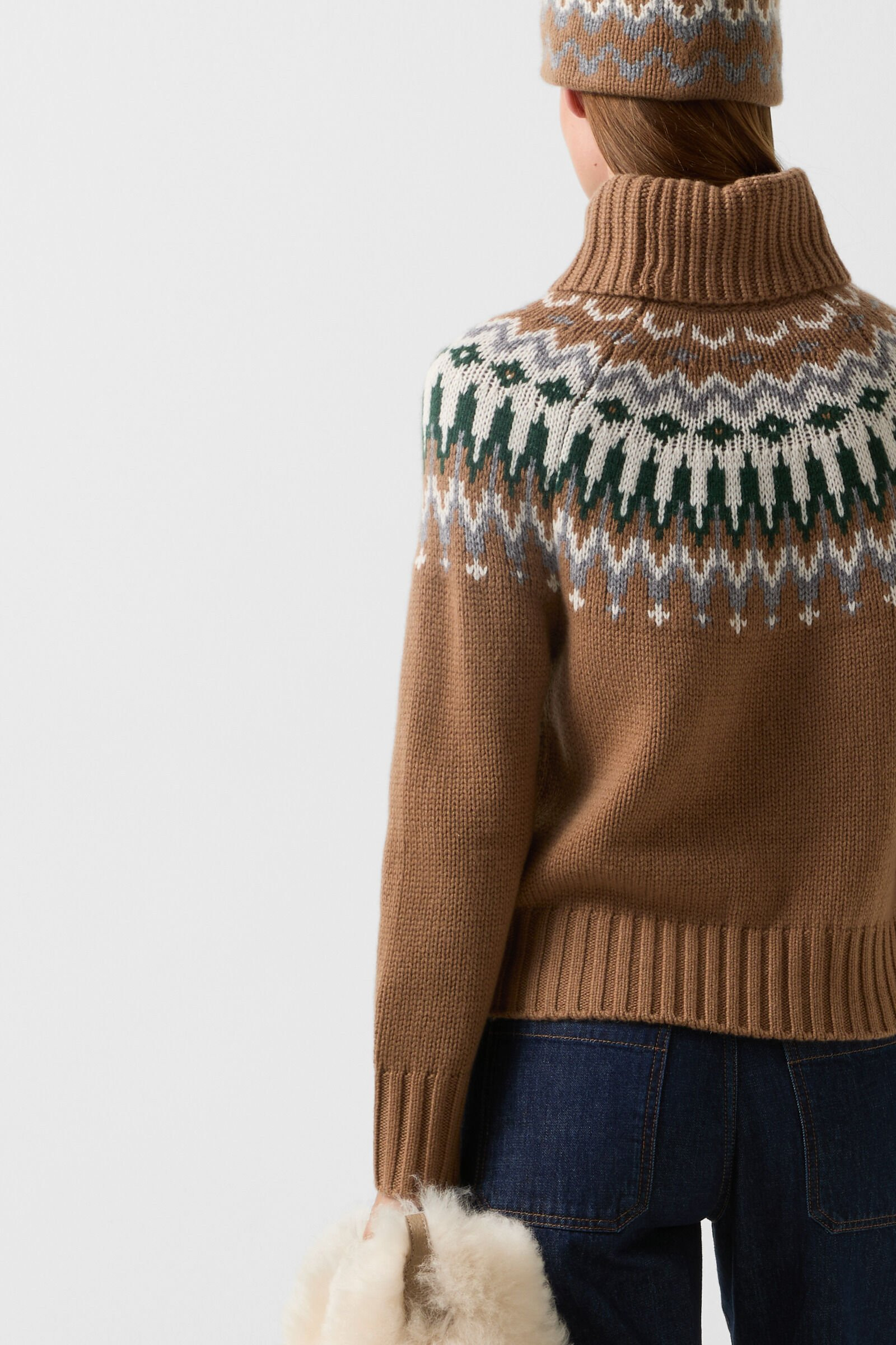 Norwegian pullover Ingrid in Hazel/Grey/Off-White - 6