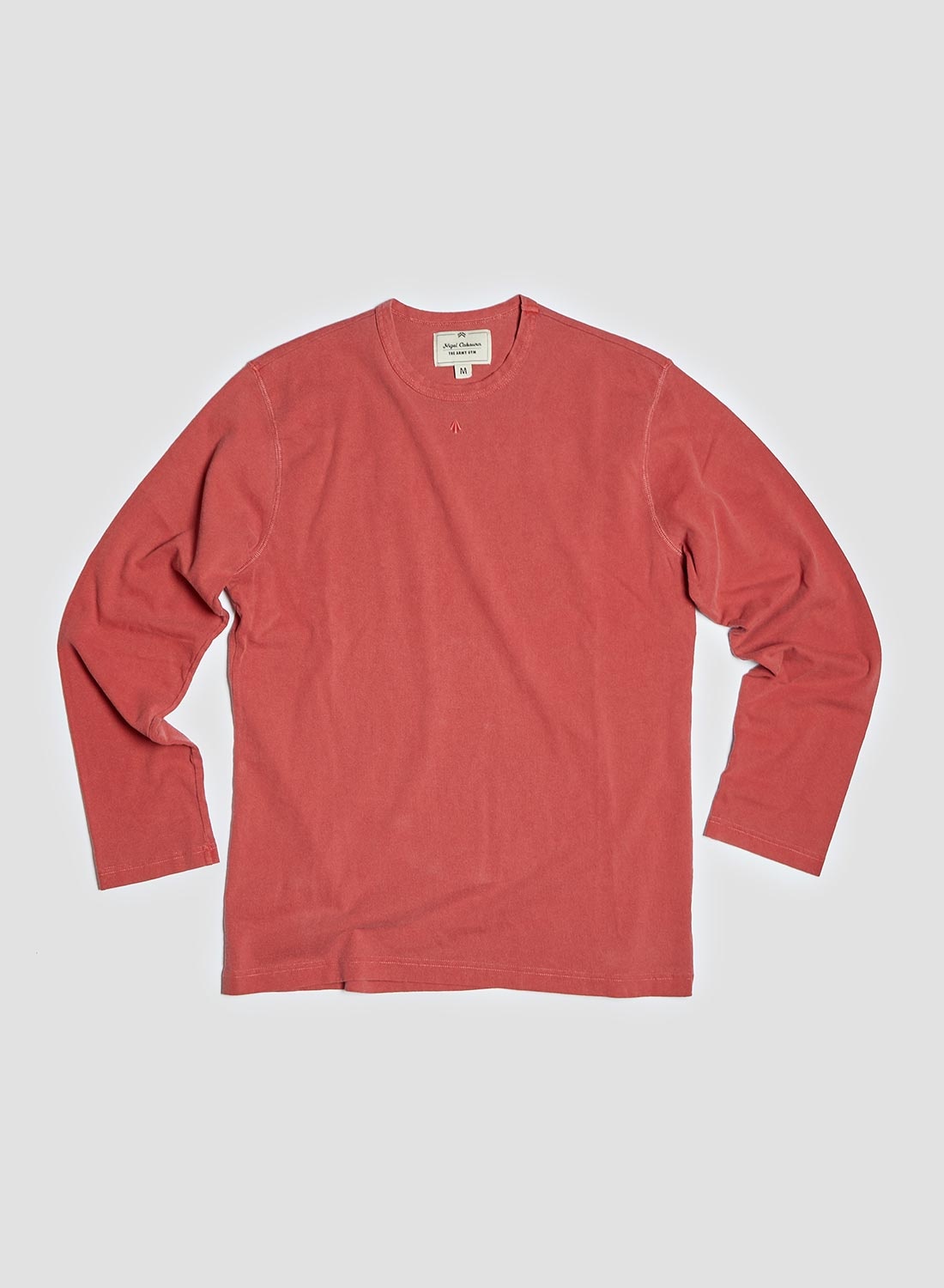 Embroidered Arrow Long Sleeve Tee in Vintage Red - 1