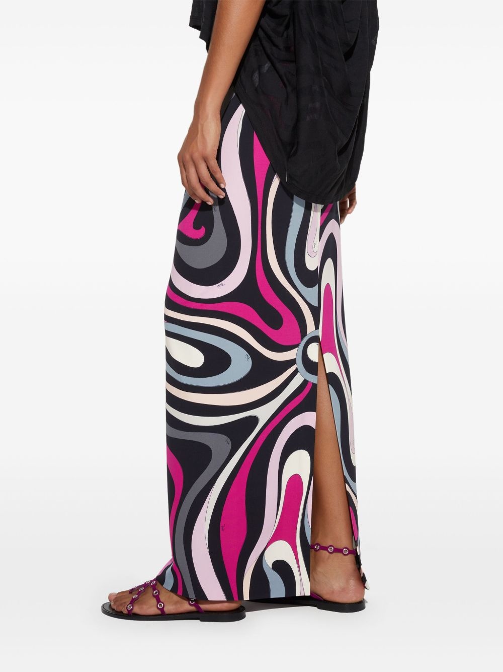Marmo-print maxi skirt - 5