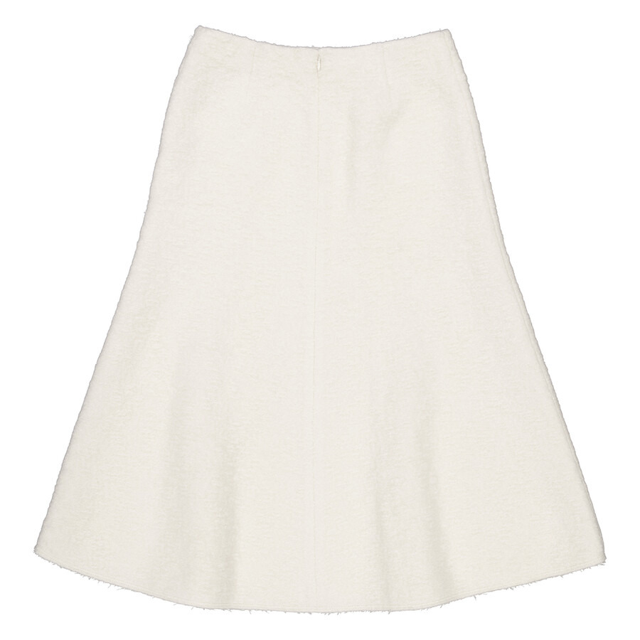 Chloe Ladies Eden White A-Line Boucle Midi Skirt - 2