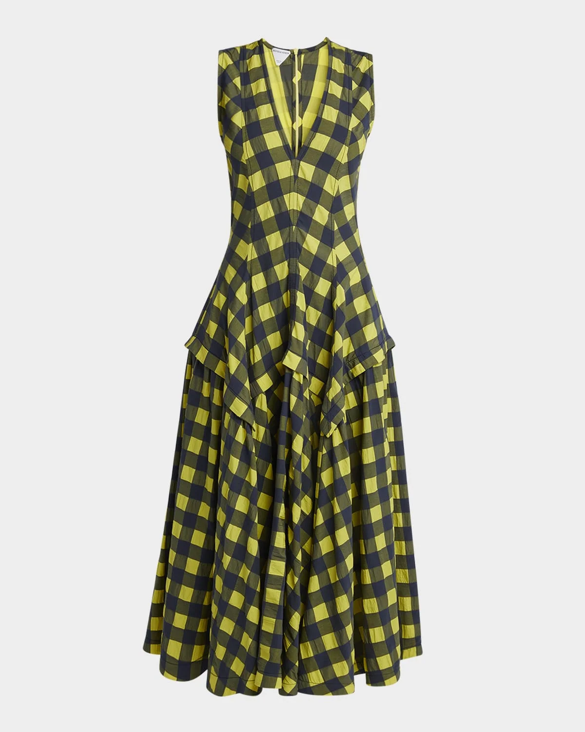 Macro Gingham 3D Cotton Maxi Dress - 1