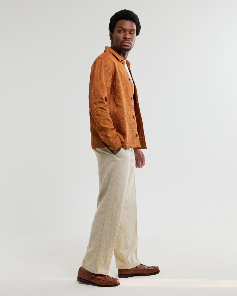 Rockley - Rust Honeycomb Jacquard Overshirt 6