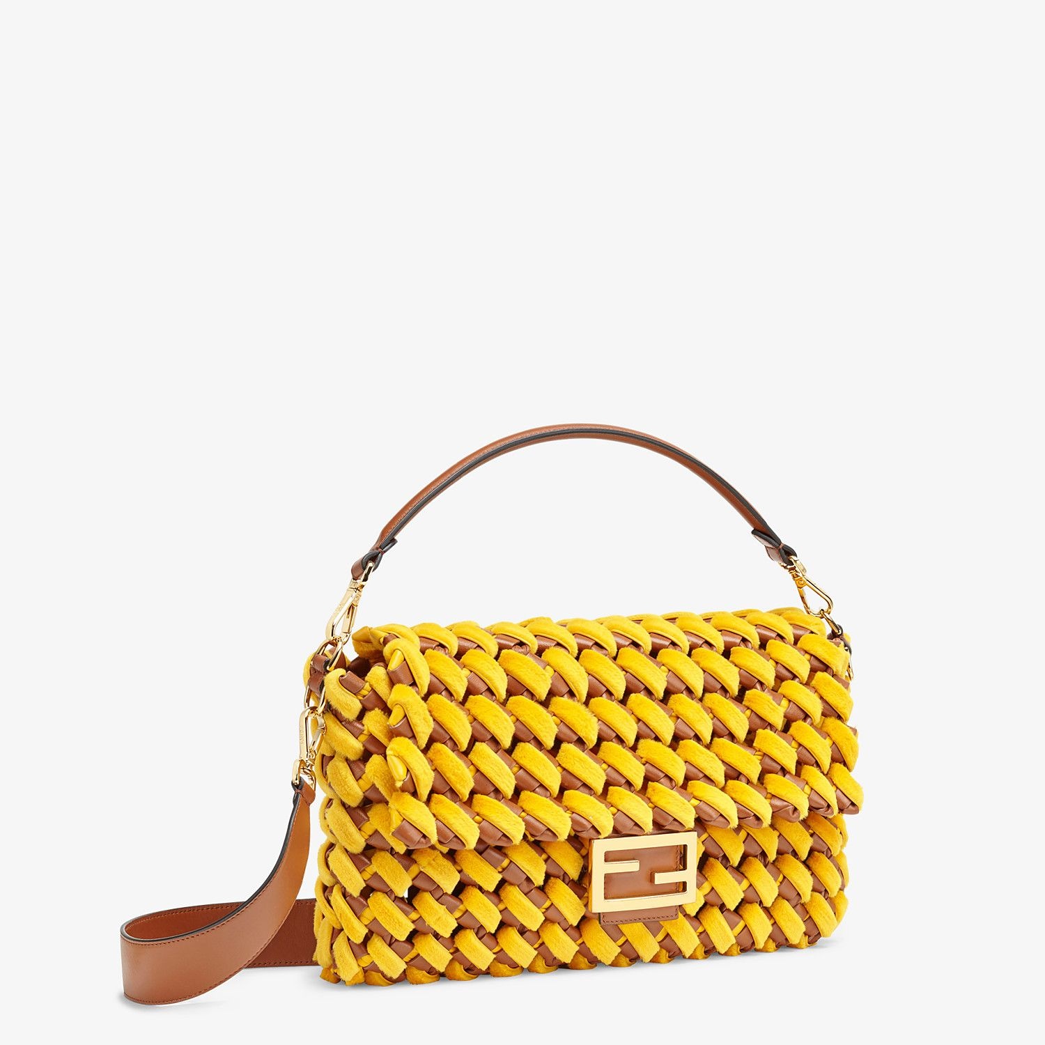 Yellow mink and nappa leather bag - 3