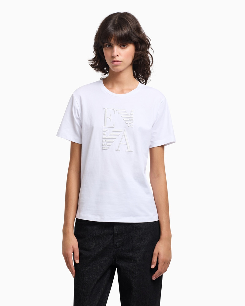 EMPORIO ARMANI ASV WINTER URBANISM CAPSULE COLLECTION ORGANIC-JERSEY T-SHIRT WITH LOGO EMBROIDERY outlook