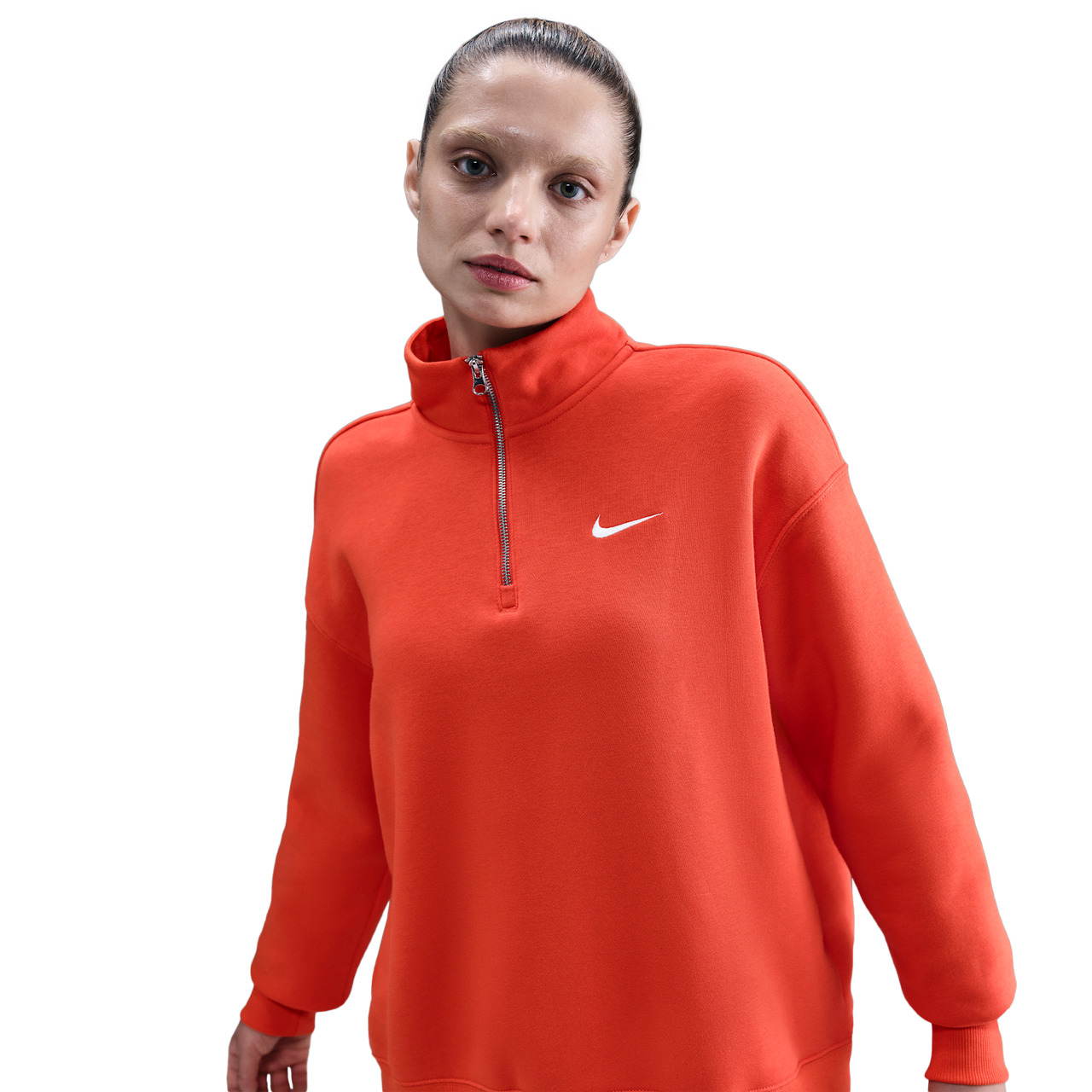 Nike Womens Nike NSW Phoenix Fleece Oversized Long Quarter-Zip - 1