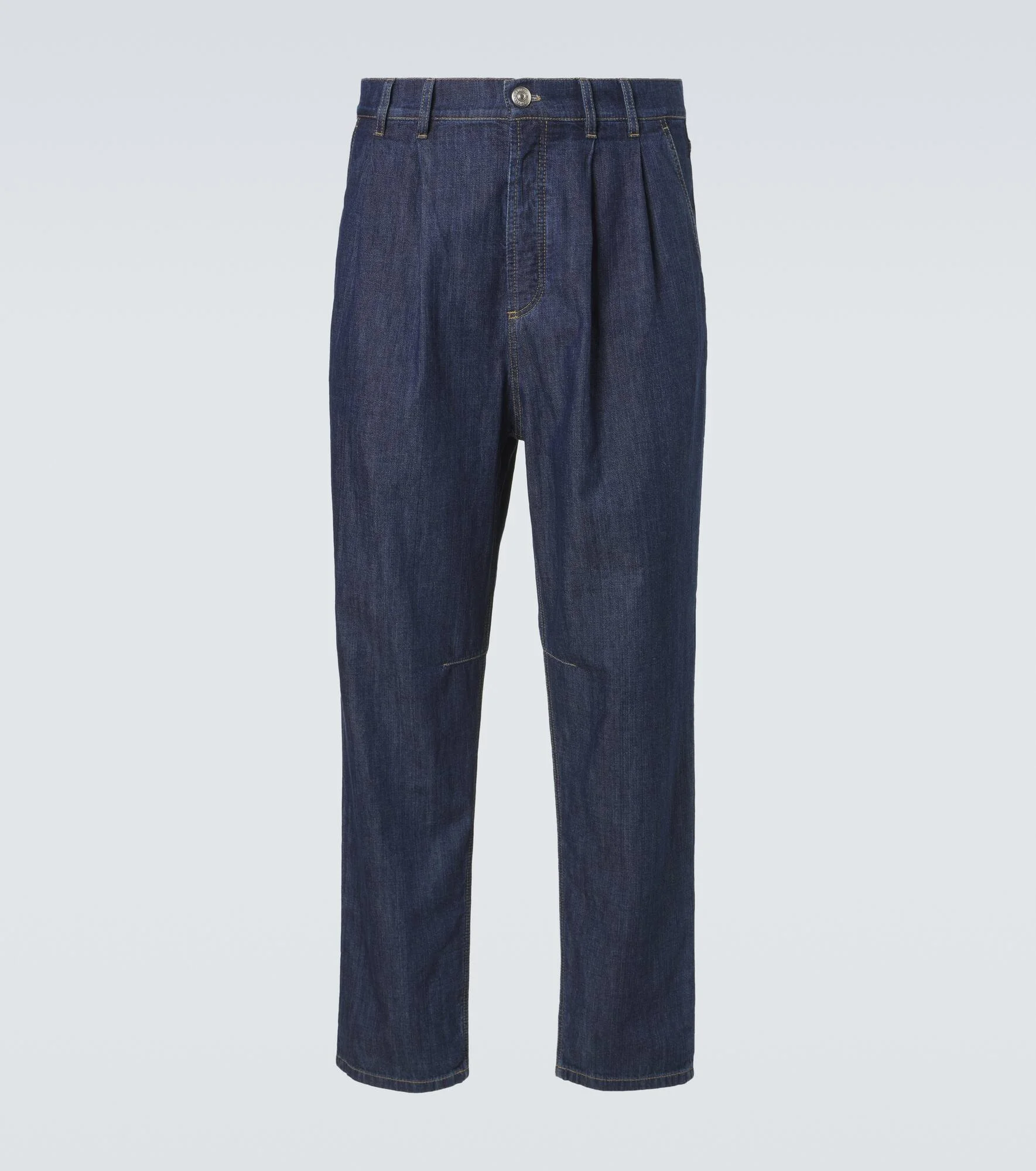 Pleated tapered jeans - 1