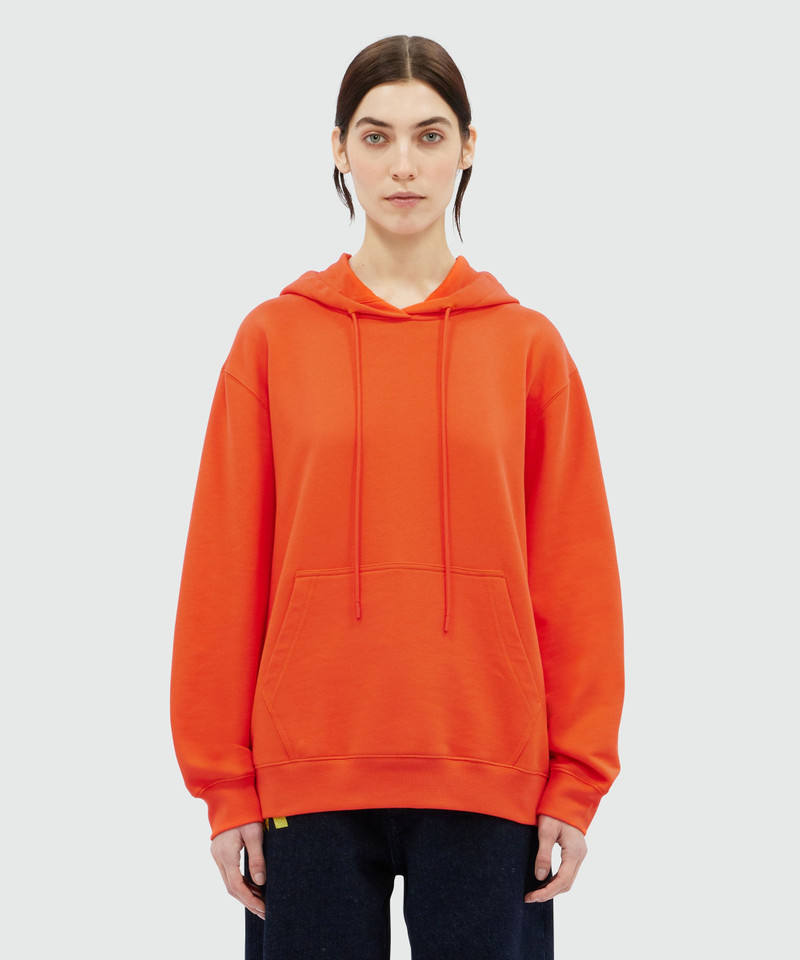 MSGM Orange cotton sweatshirt with maxi logo print outlook