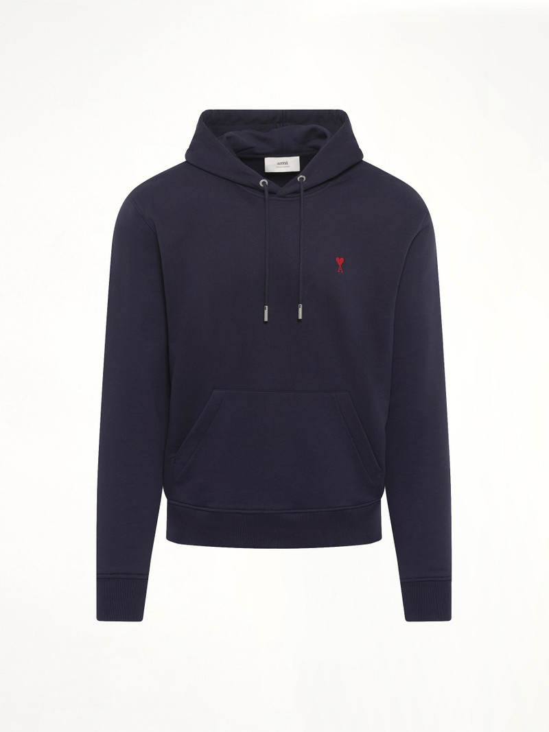 AMI Paris Red Ami De Coeur Hoodie in Navy outlook