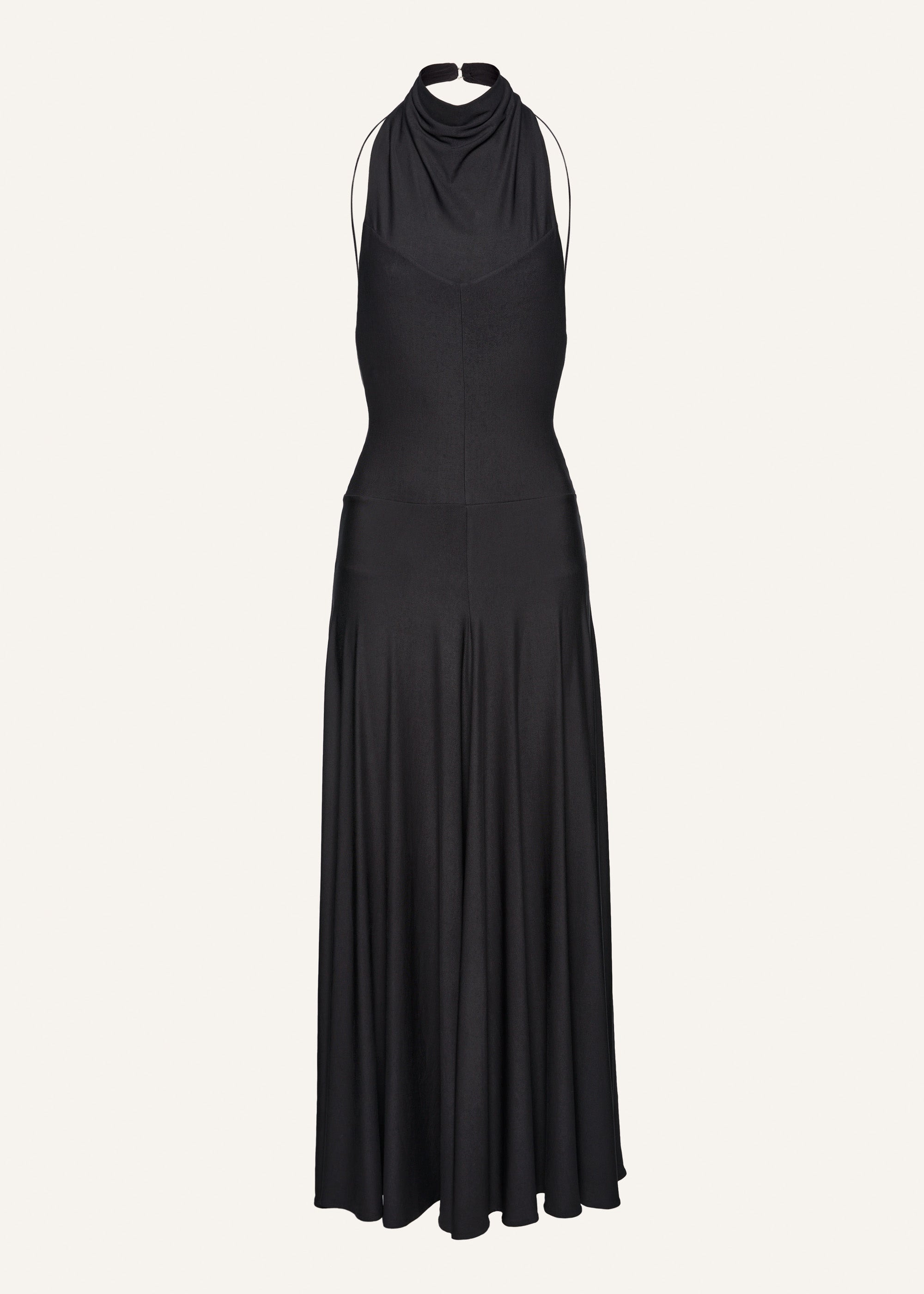 High neck cupro midi dress in grey - 1