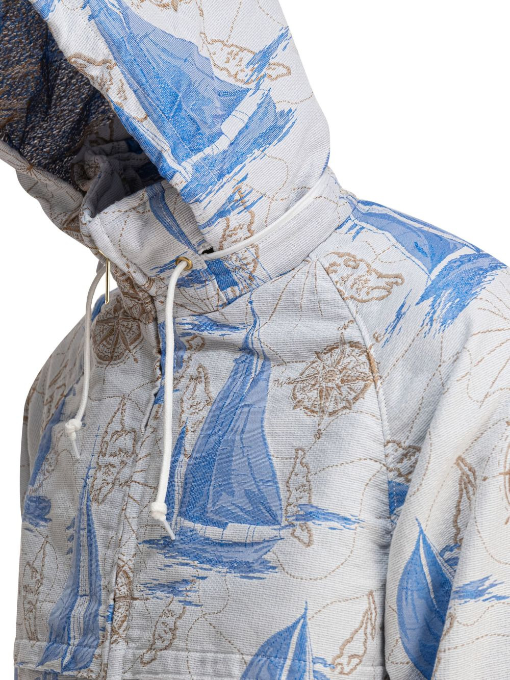 nautical-print hooded jacket - 3