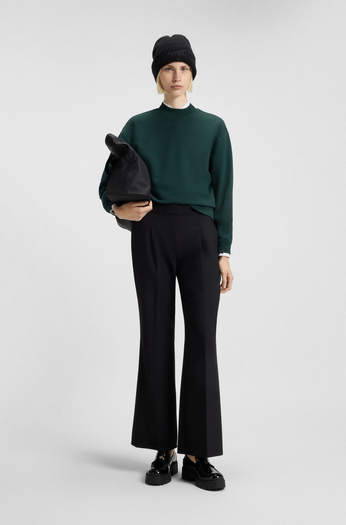 RELAXED-FIT COTTON-TERRY SWEATSHIRT WITH STACKED-LOGO EMBROIDERY - 3
