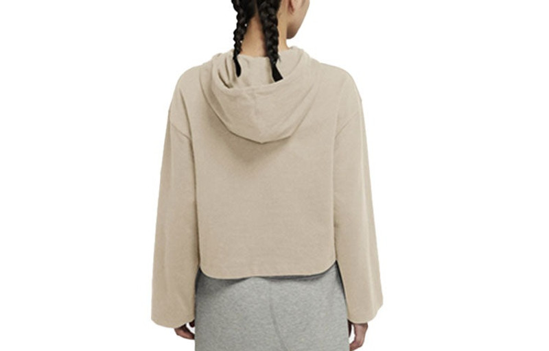 Nike (WMNS) Nike Embroidered Logo Loose Casual Short Knit Hoodie Yellow CJ3741-140 outlook