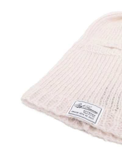 Raf Simons knitted logo-patch balaclava hat outlook