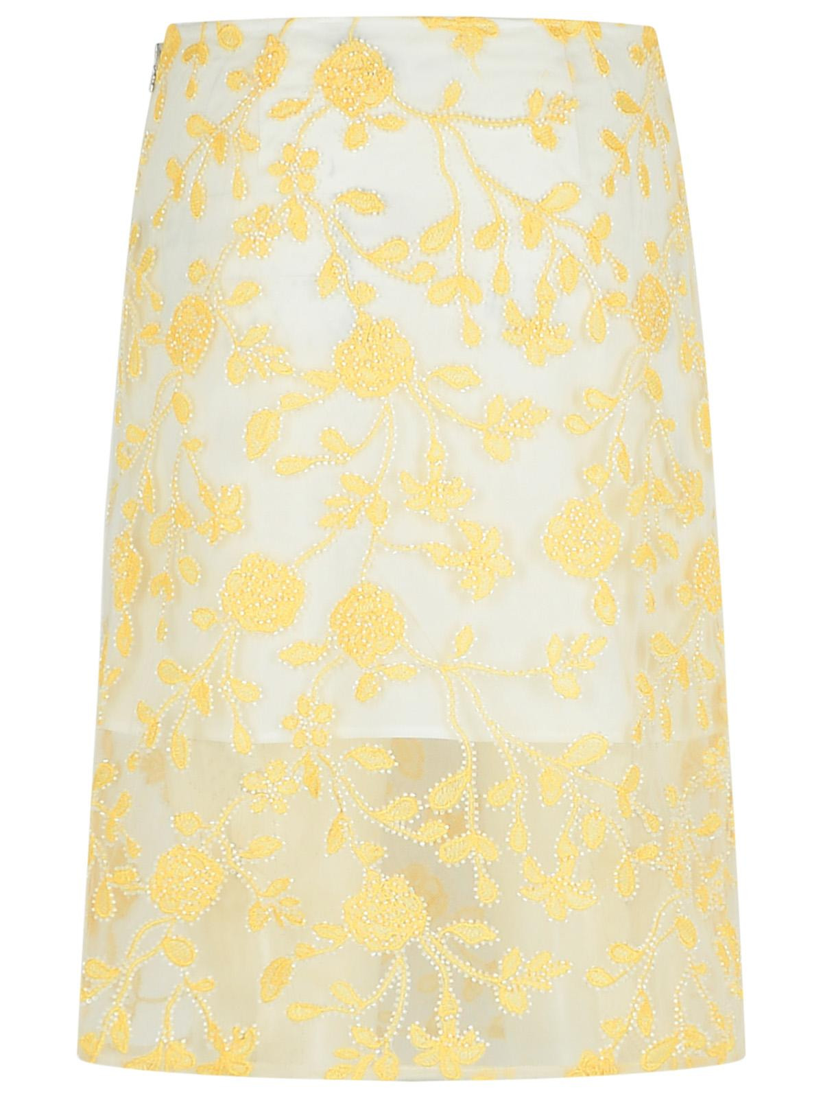 Rotate 'Pencil Flower' Yellow Polyester Skirt Women - 3