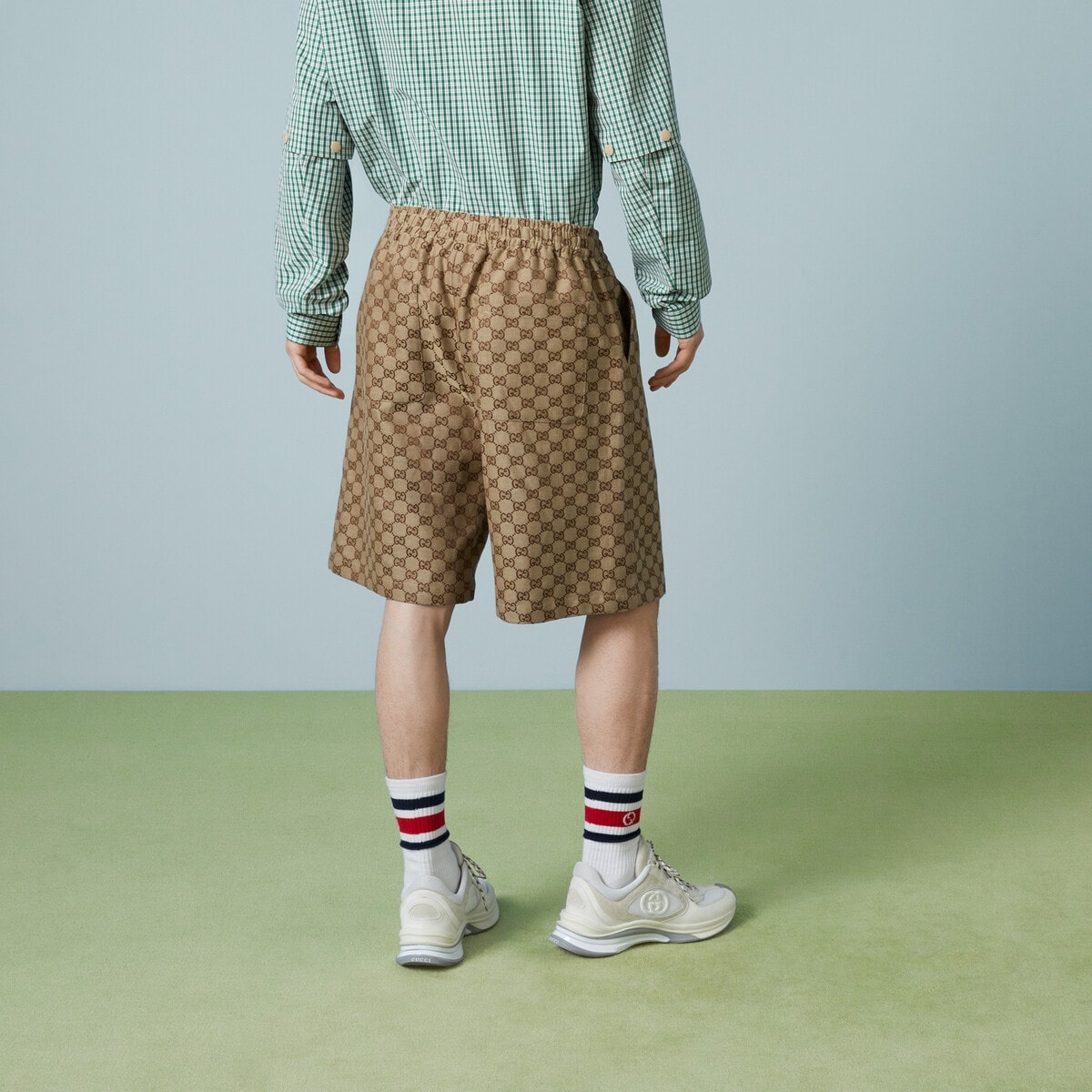 GUCCI GG Supreme linen shorts | REVERSIBLE