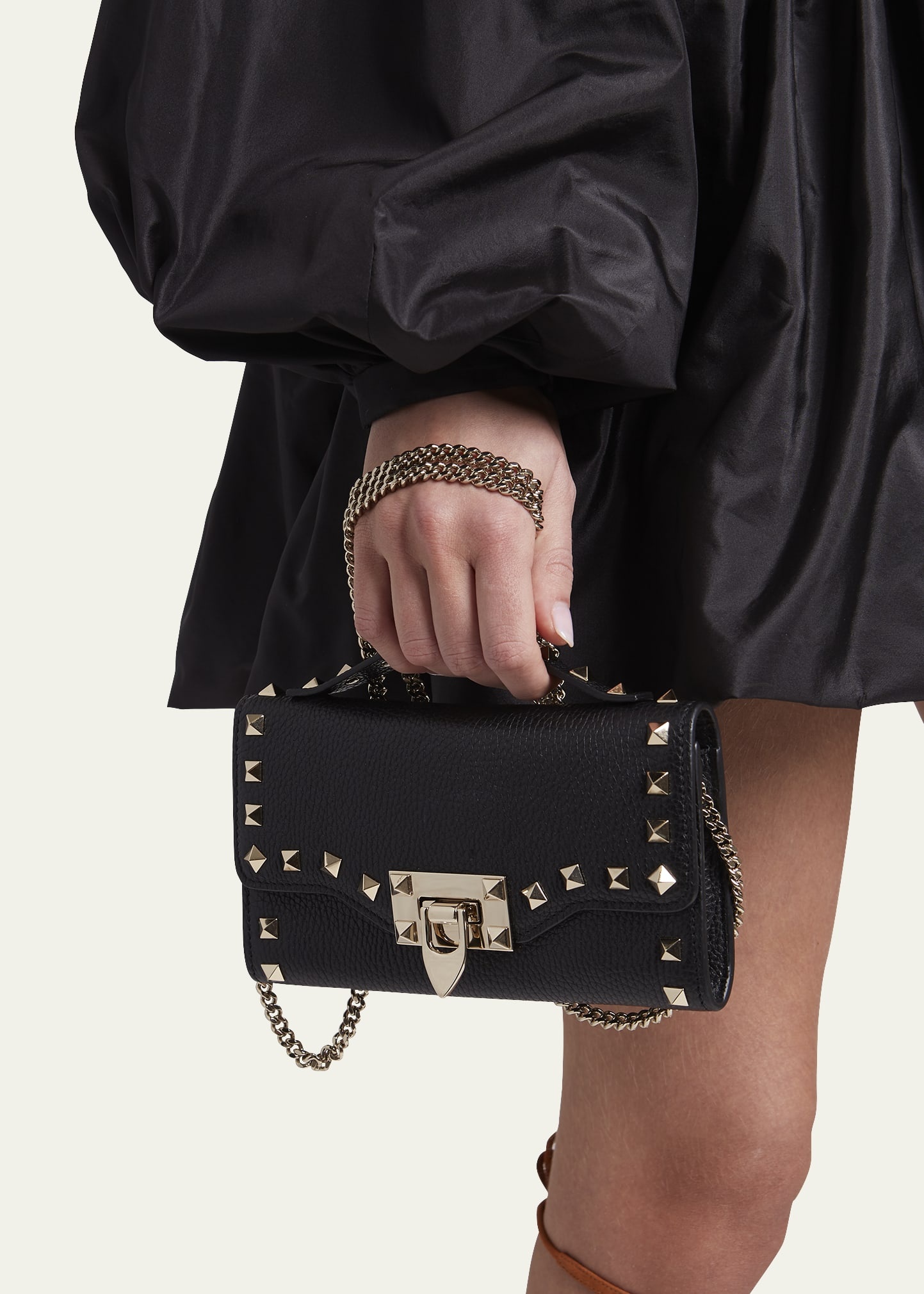 Rockstud Leather Wallet on Chain - 2