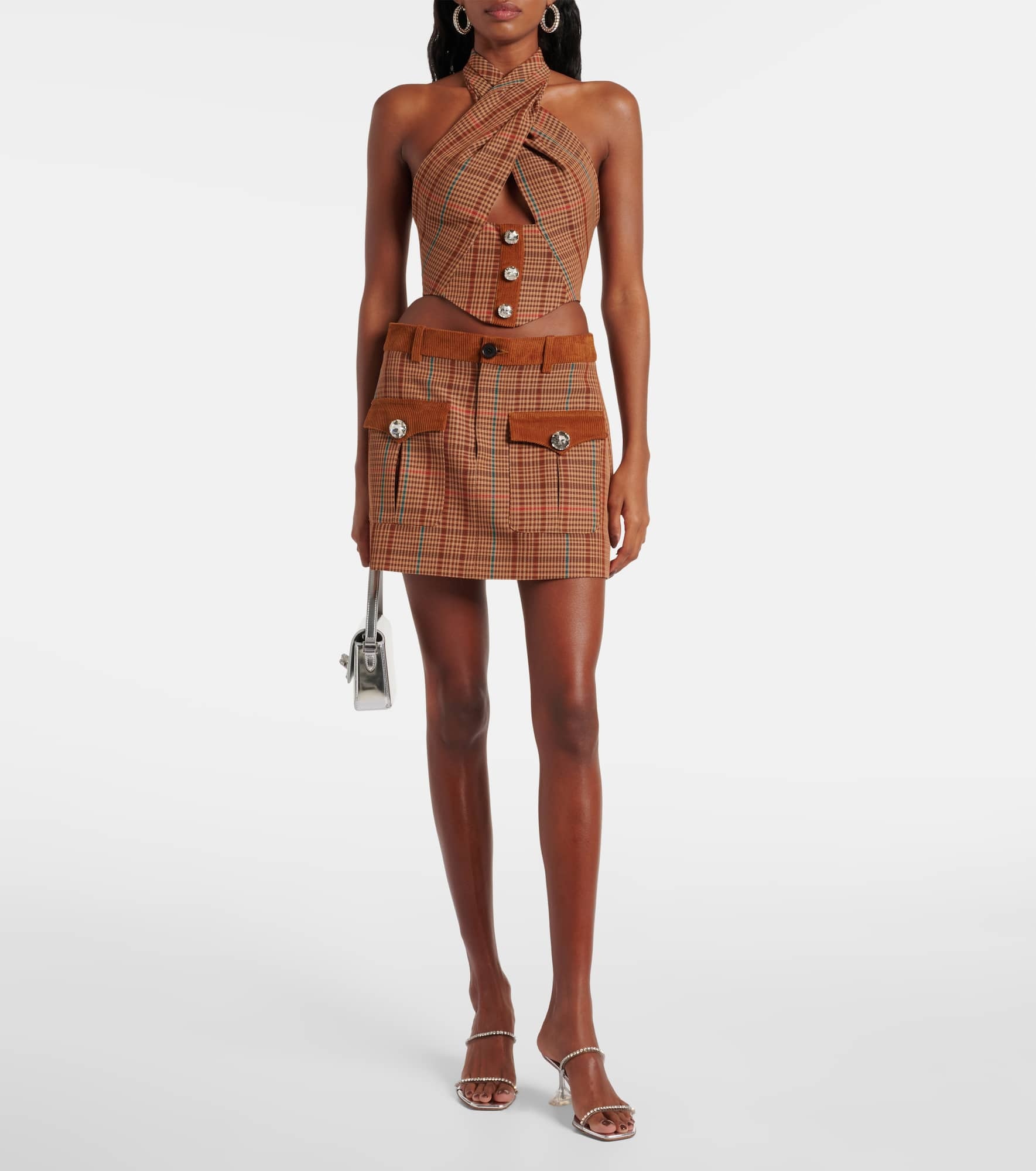 Checked wool-blend miniskirt - 2