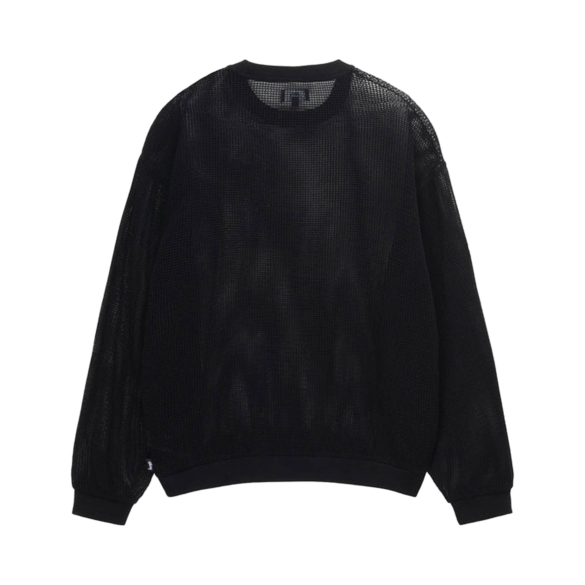 Stussy Cotton Mesh Long-Sleeve Crew 'Black' - 2