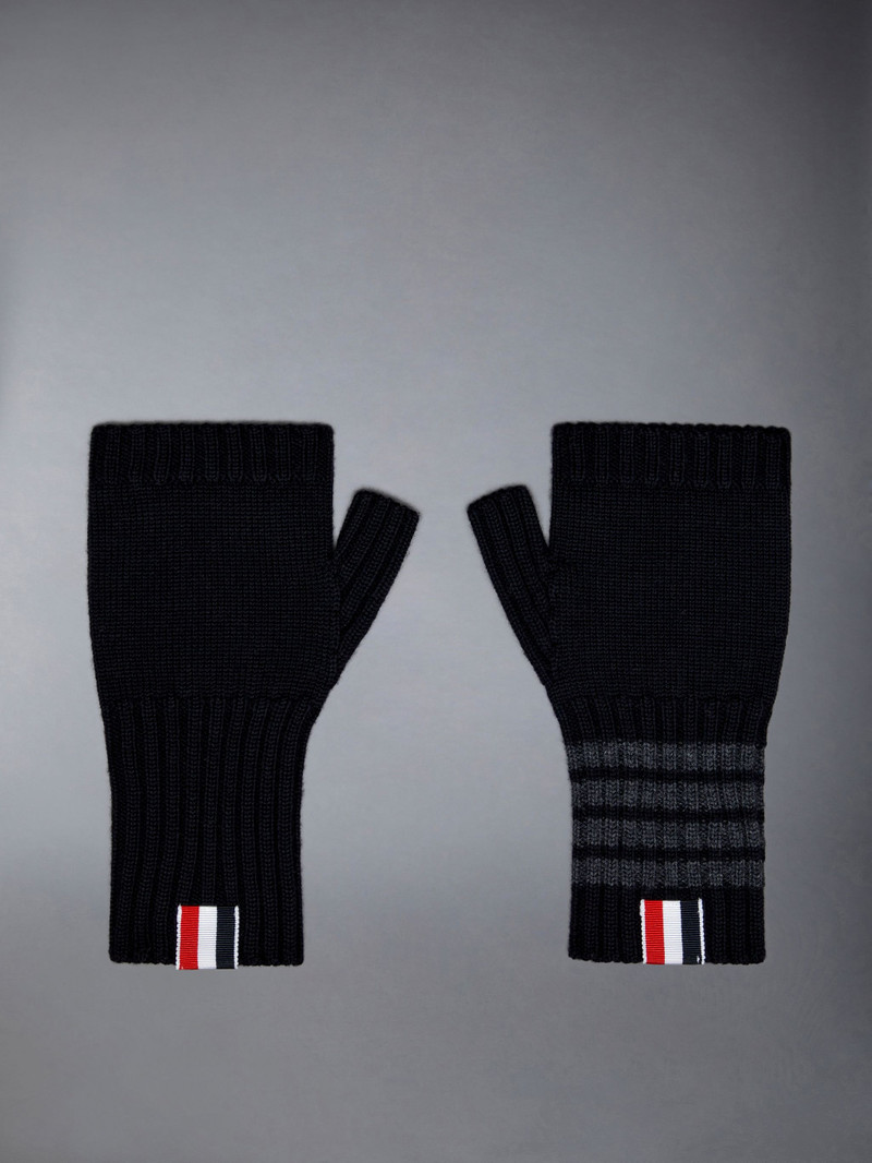 Merino Wool 4-Bar Fingerless Gloves 1