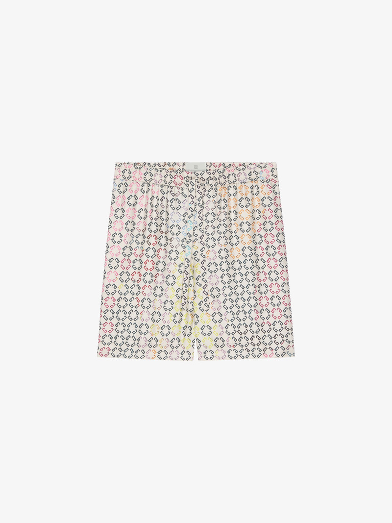 MULTICOLOR PYJAMAS SHORTS IN MONOGRAM 72 SILK - 1