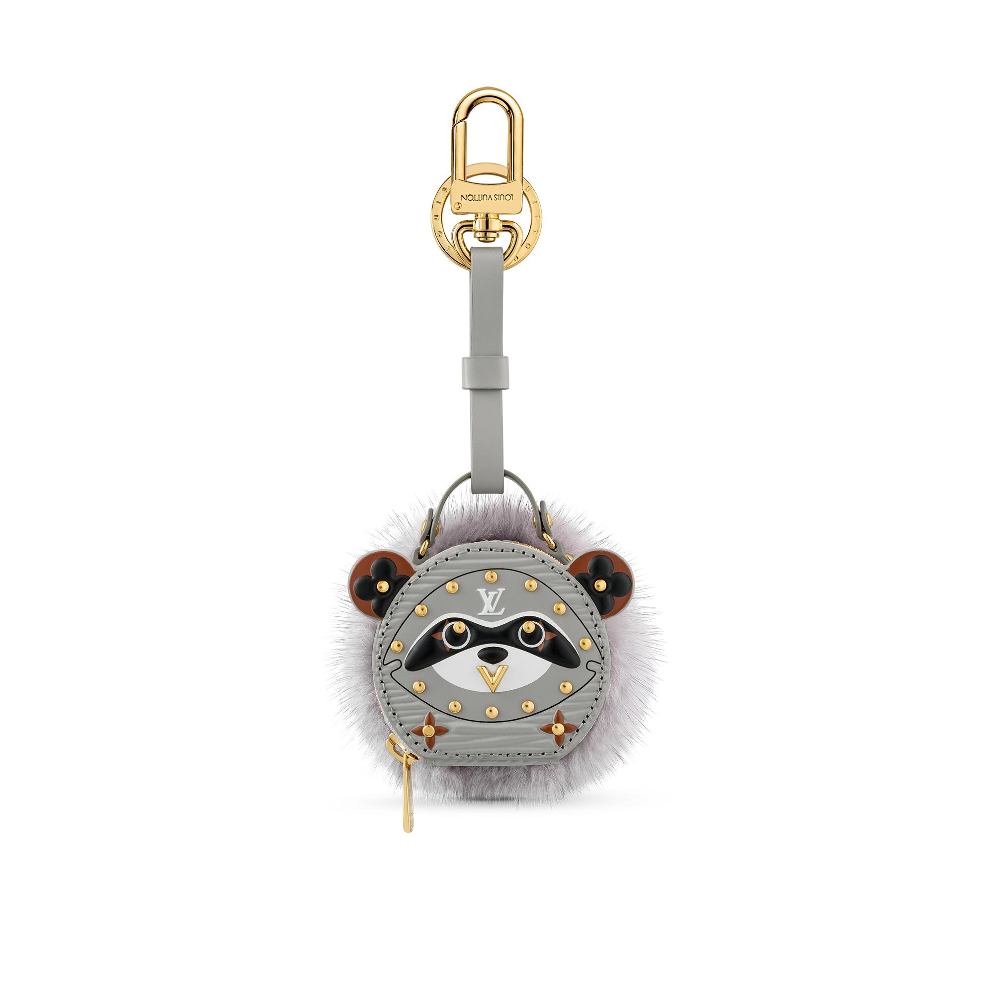 Raccoon Soft Hat Box Bag Charm and Key Holder - 1