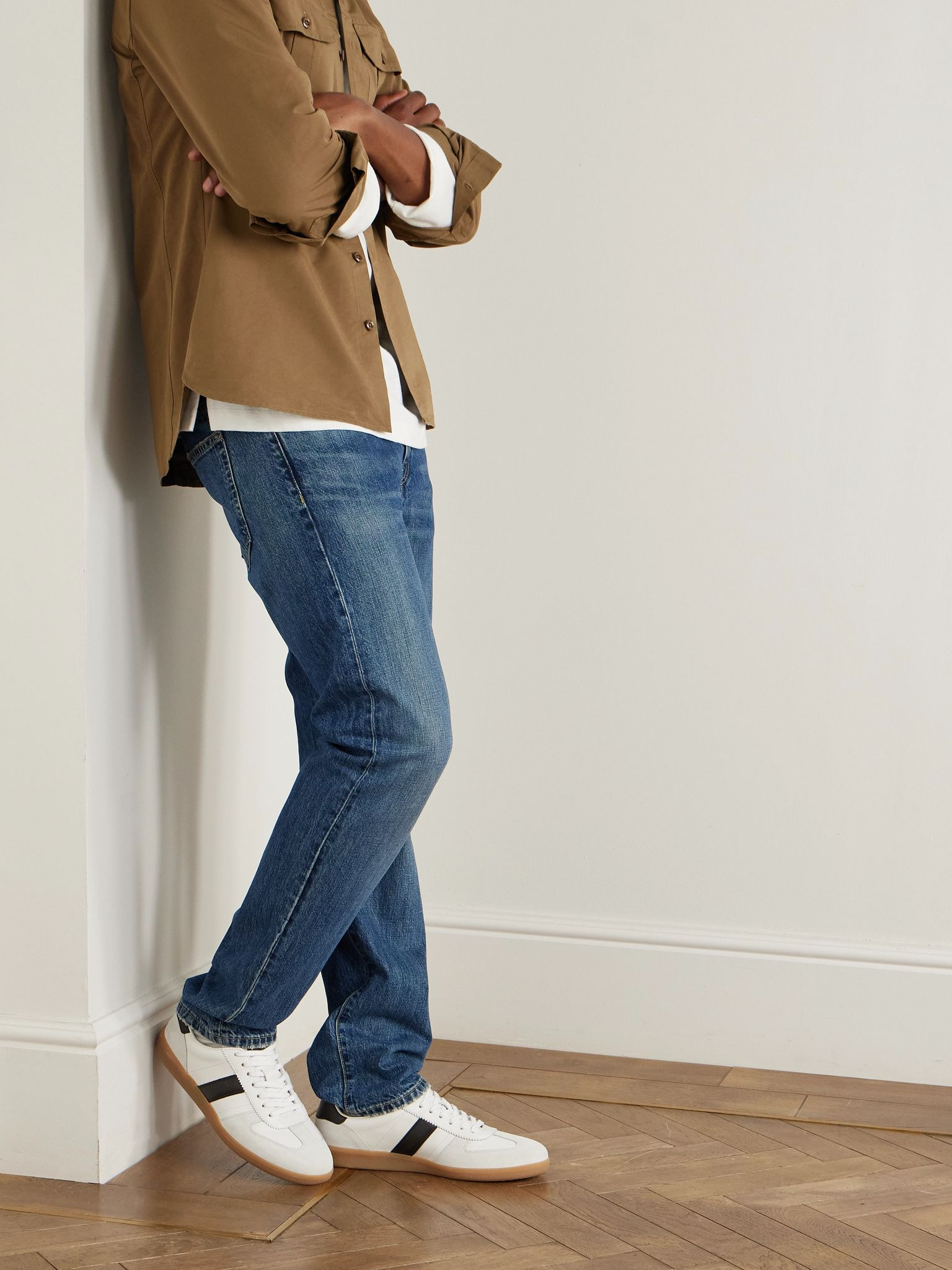 Archer Suede-Trimmed Leather Sneakers White - 2