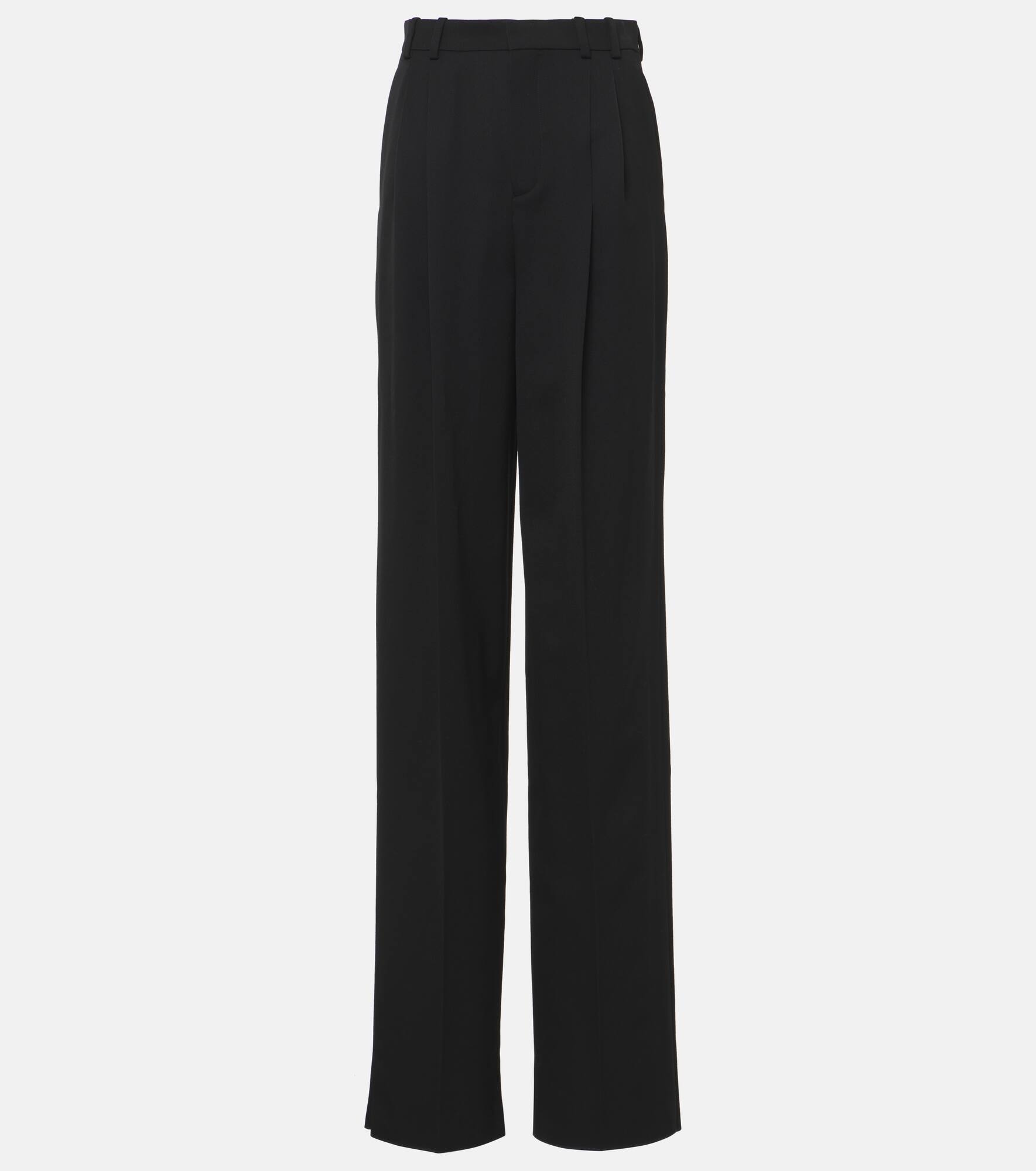 High-rise wool wide-leg pants - 1