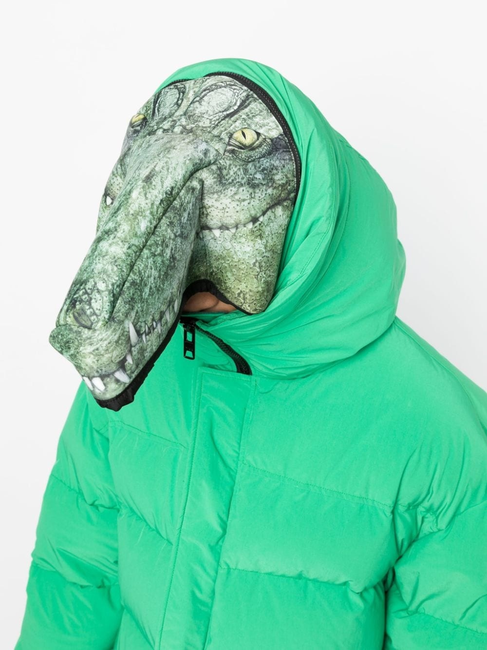 padded animal motif-hoodie jacket - 5