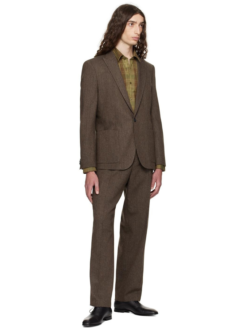 HUGO Brown Extra-Slim-Fit Herringbone Blazer outlook