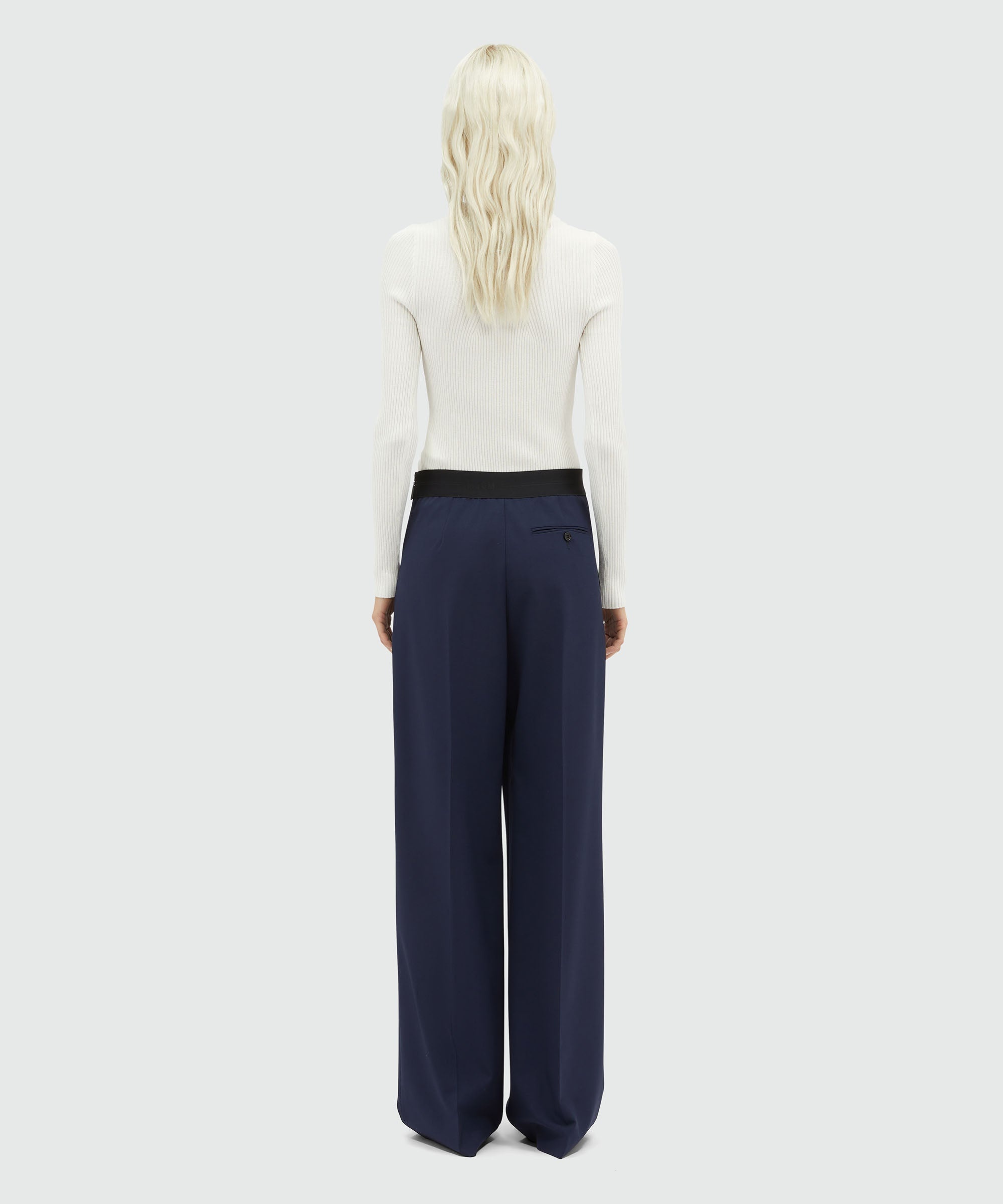 Wool palazzo pants with pleats - 3