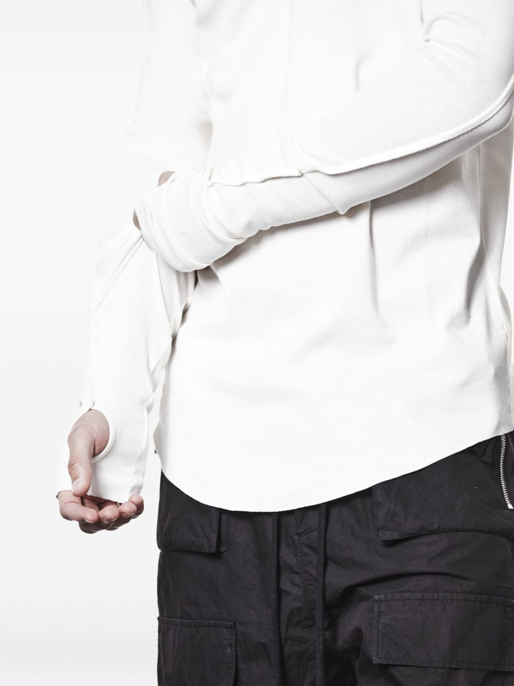 thumb-hole worked T-shirt - 5