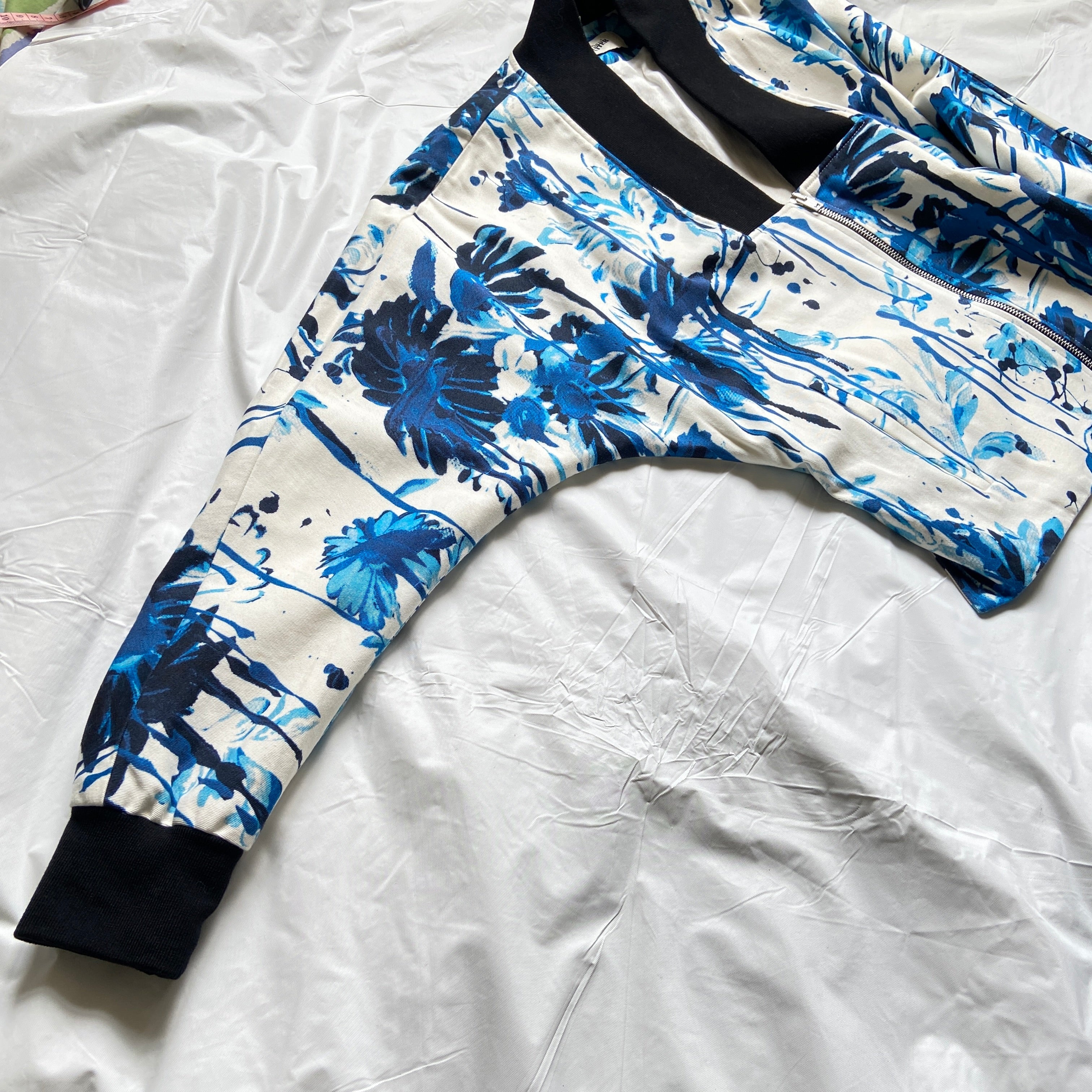 Jean paul Gaultier ss15 blue floral paint jacket 40 - 6