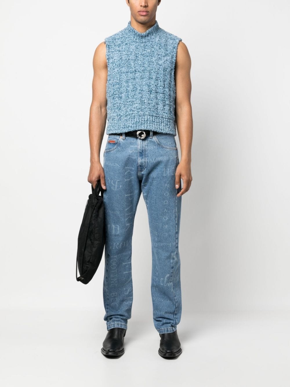 printed straight leg jeans - 2