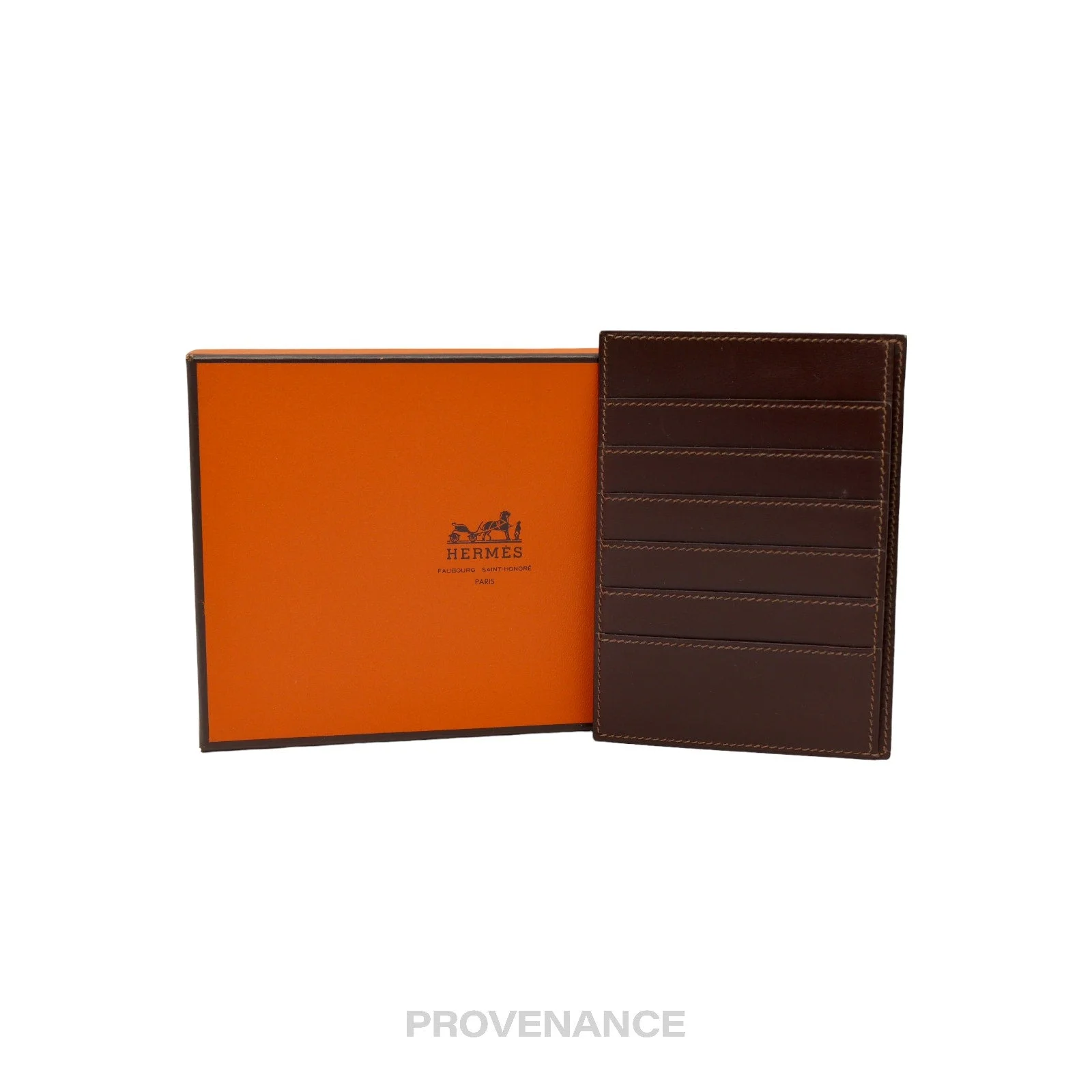 Hermes 6CC Card Holder Wallet - Chocolate Box Calfskin - 1