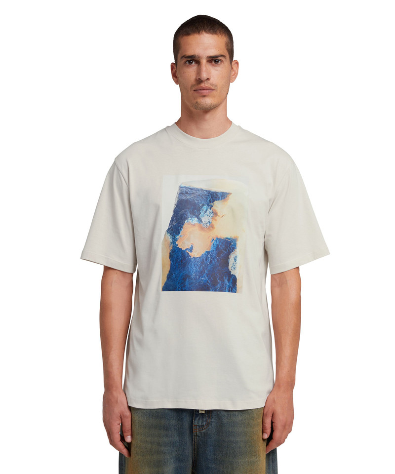 MSGM "FANTASTIC GREEN INVERSE SERIES" organic jersey cotton T-Shirt outlook