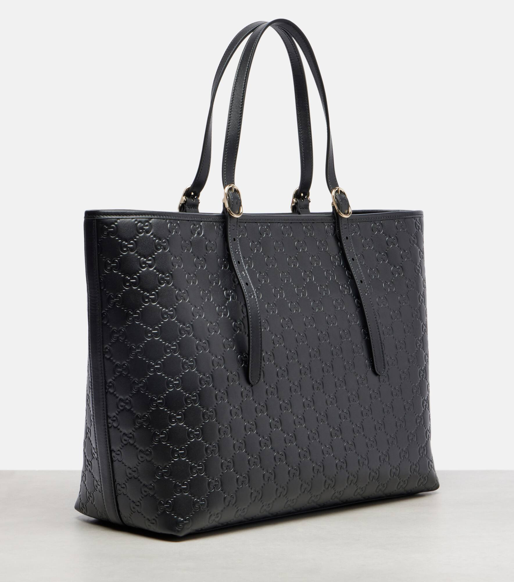 GG Emblem Large leather tote bag - 4