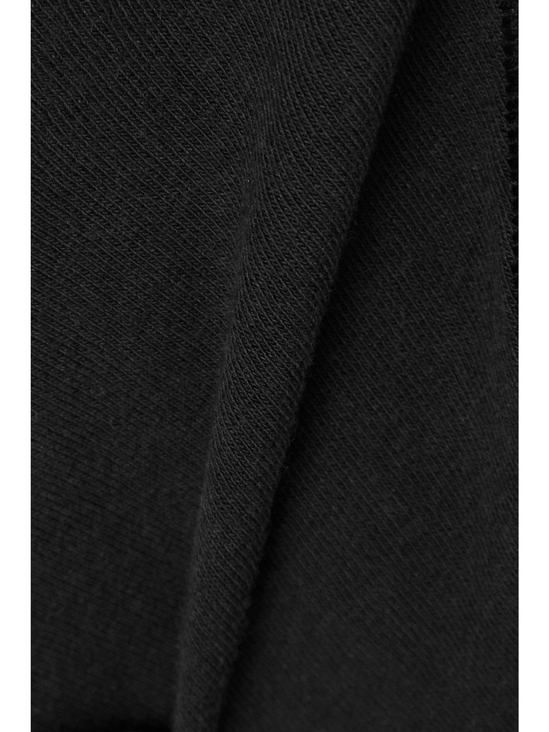 Cotton-Blend Jersey Dipped Thong - Soot Black 4
