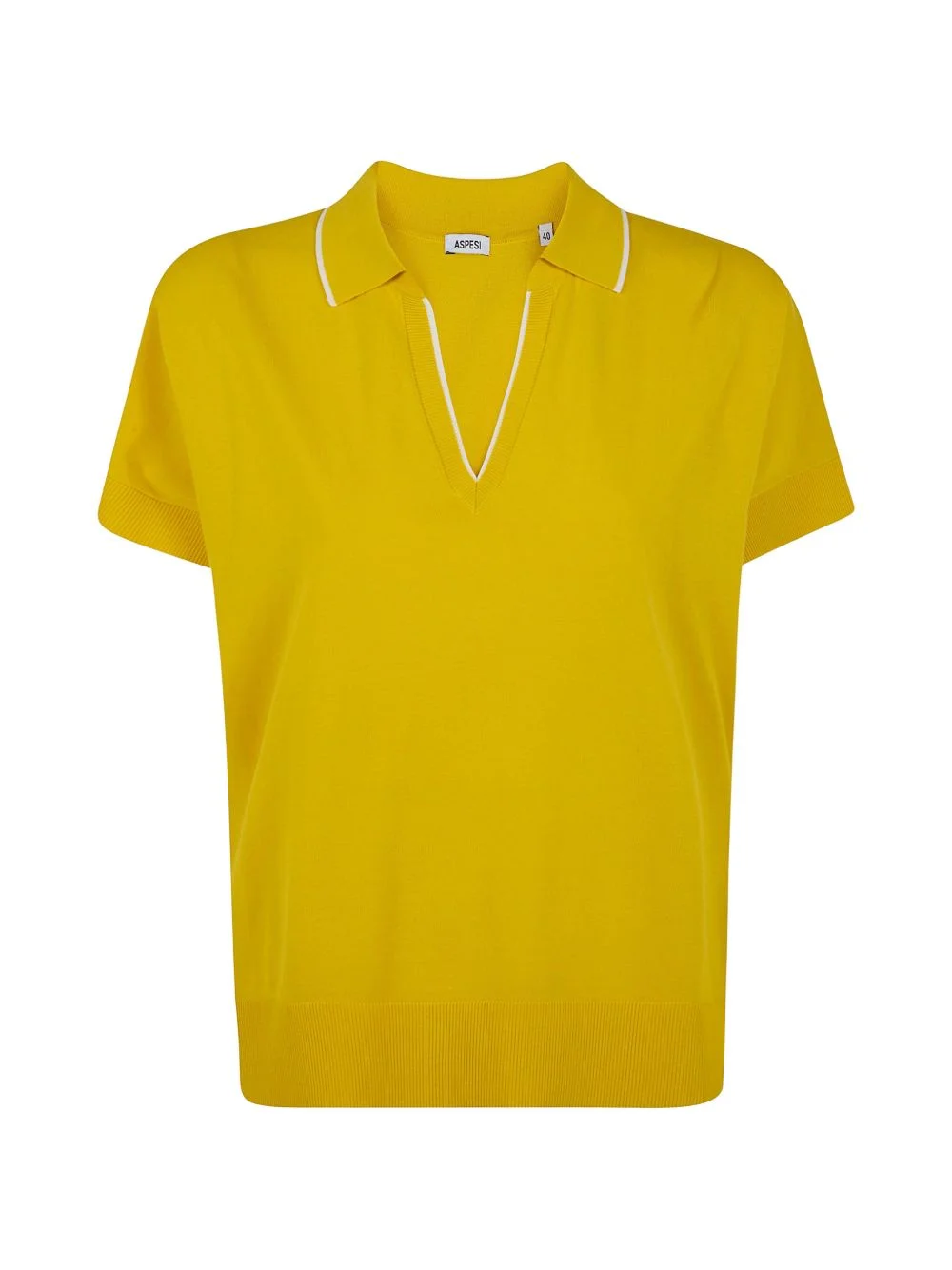 contrast-trim polo top - 1