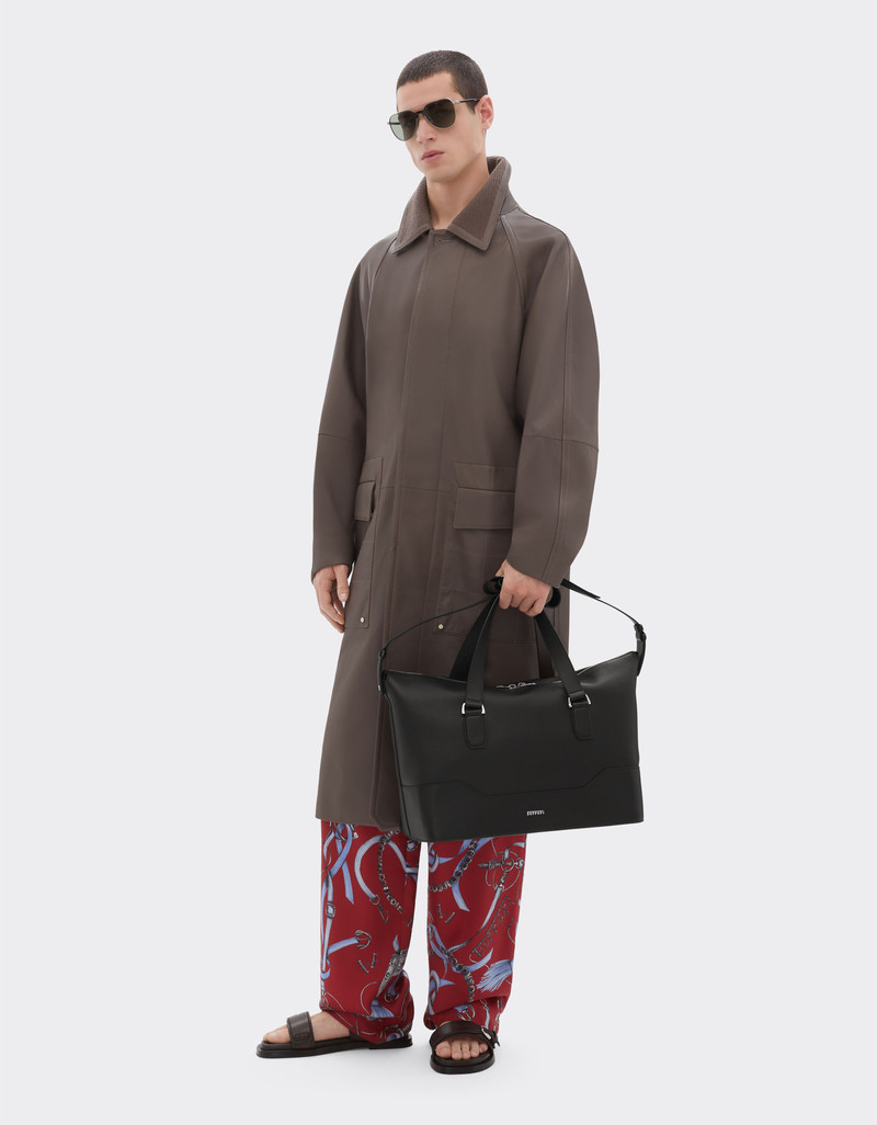 Ferrari Garnet leather duffle bag outlook