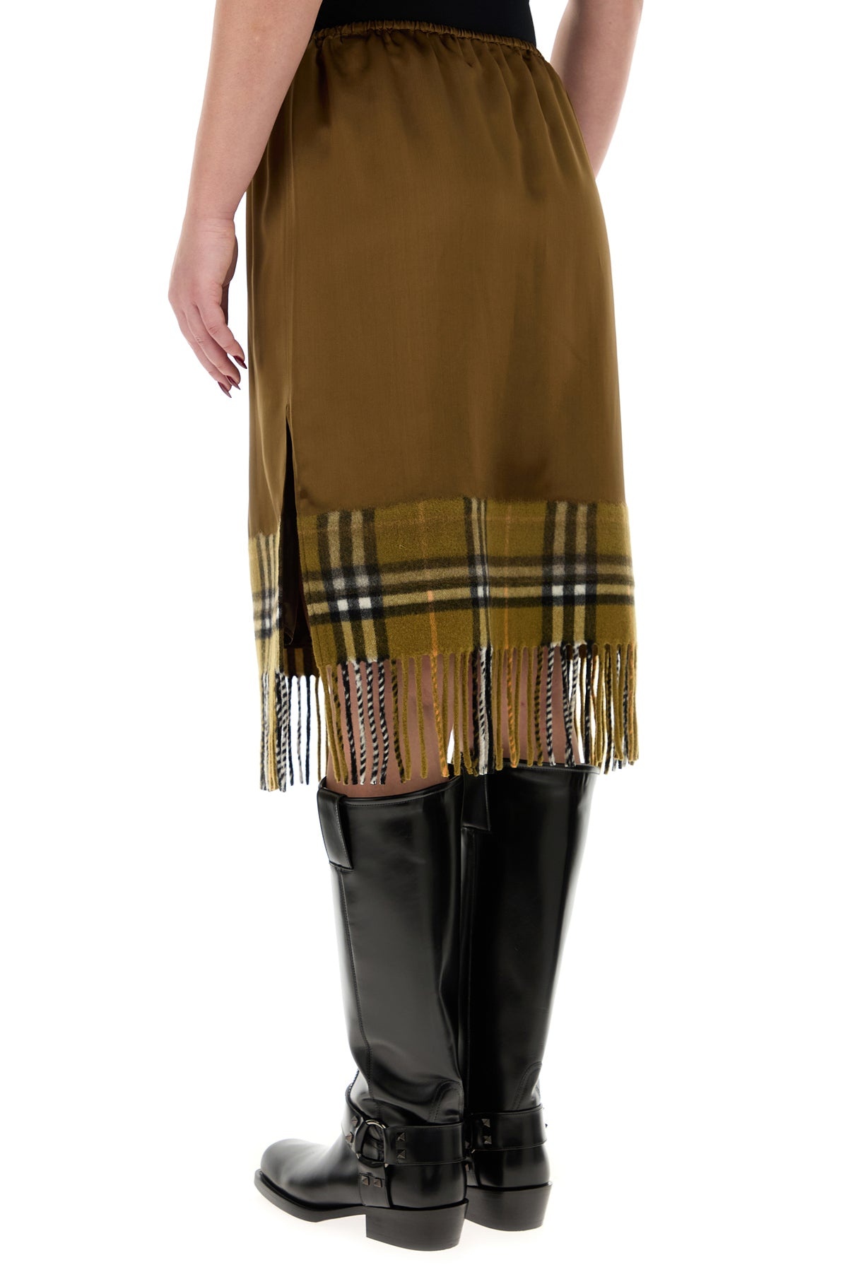 Biscuit satin skirt - 4
