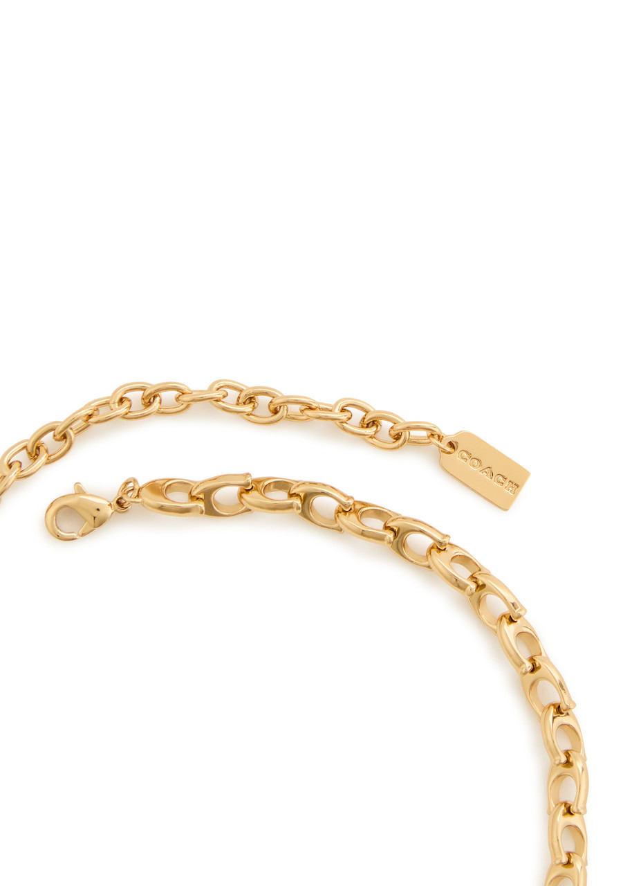 Coach Logo Chain Choker Necklace - 4