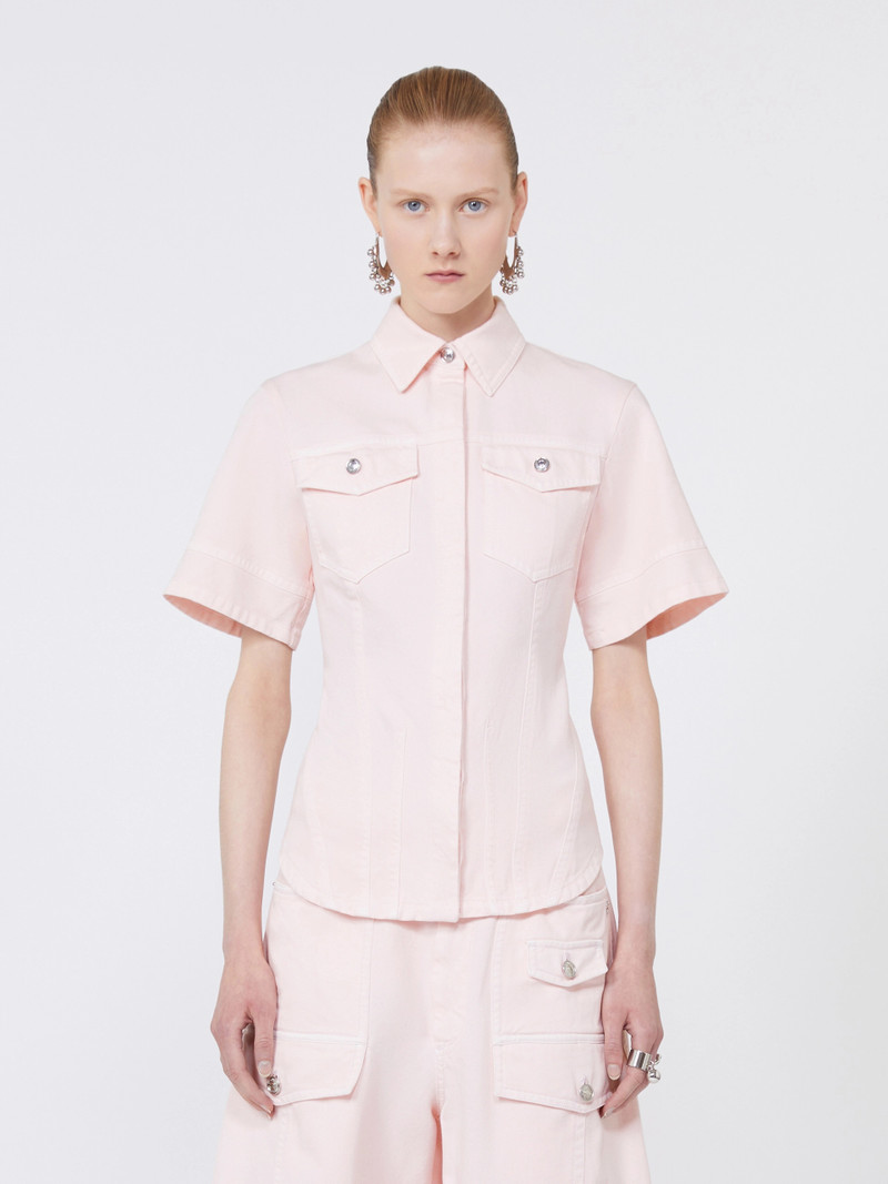 ONTANO Slim-fit bull denim shirt - PINK 3