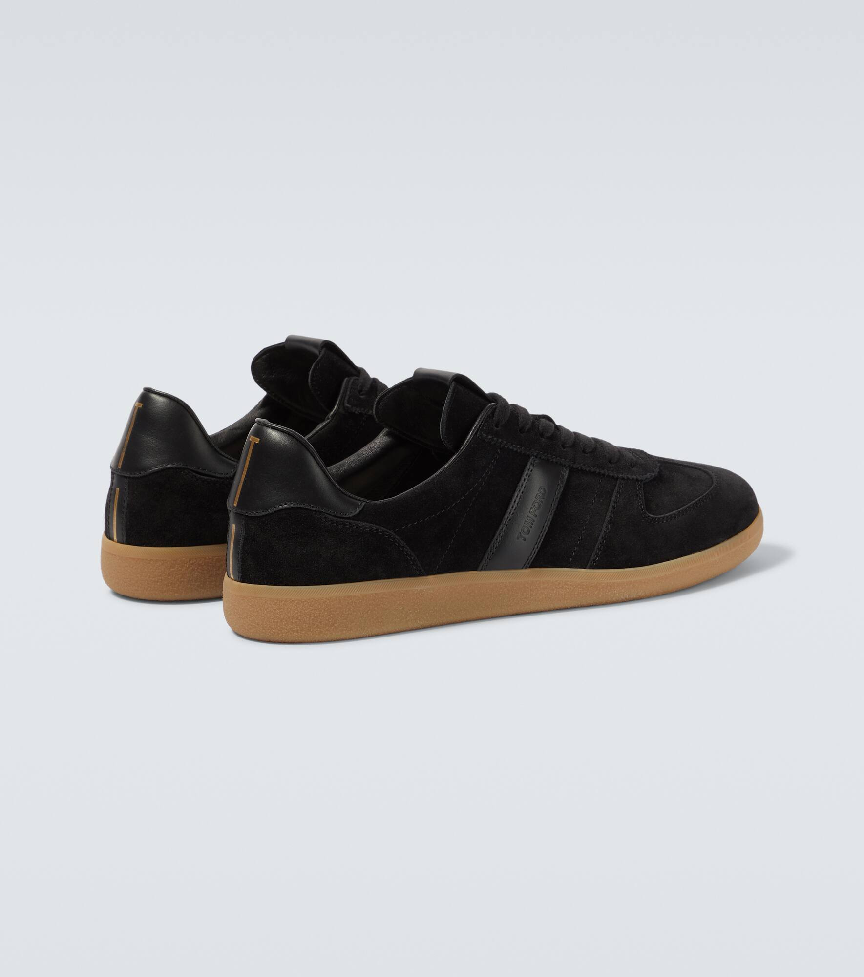 Leather-trimmed suede sneakers - 6