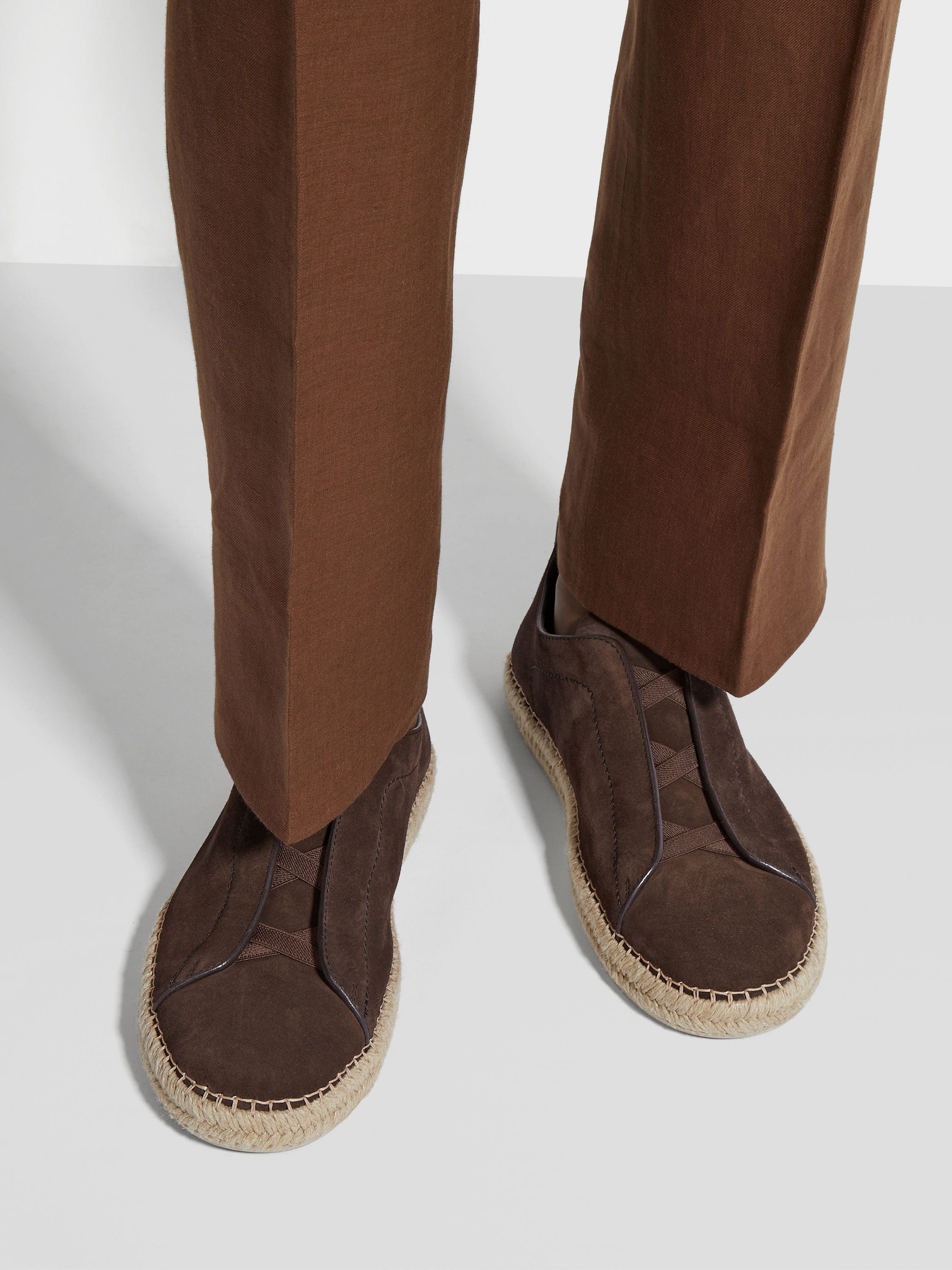 DARK BROWN SUEDE TRIPLE STITCH™ ESPADRILLES - 2