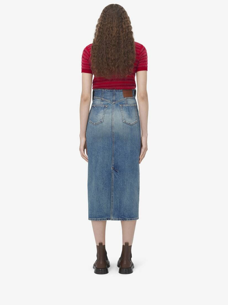 Fold Over Waist Denim Skirt 4