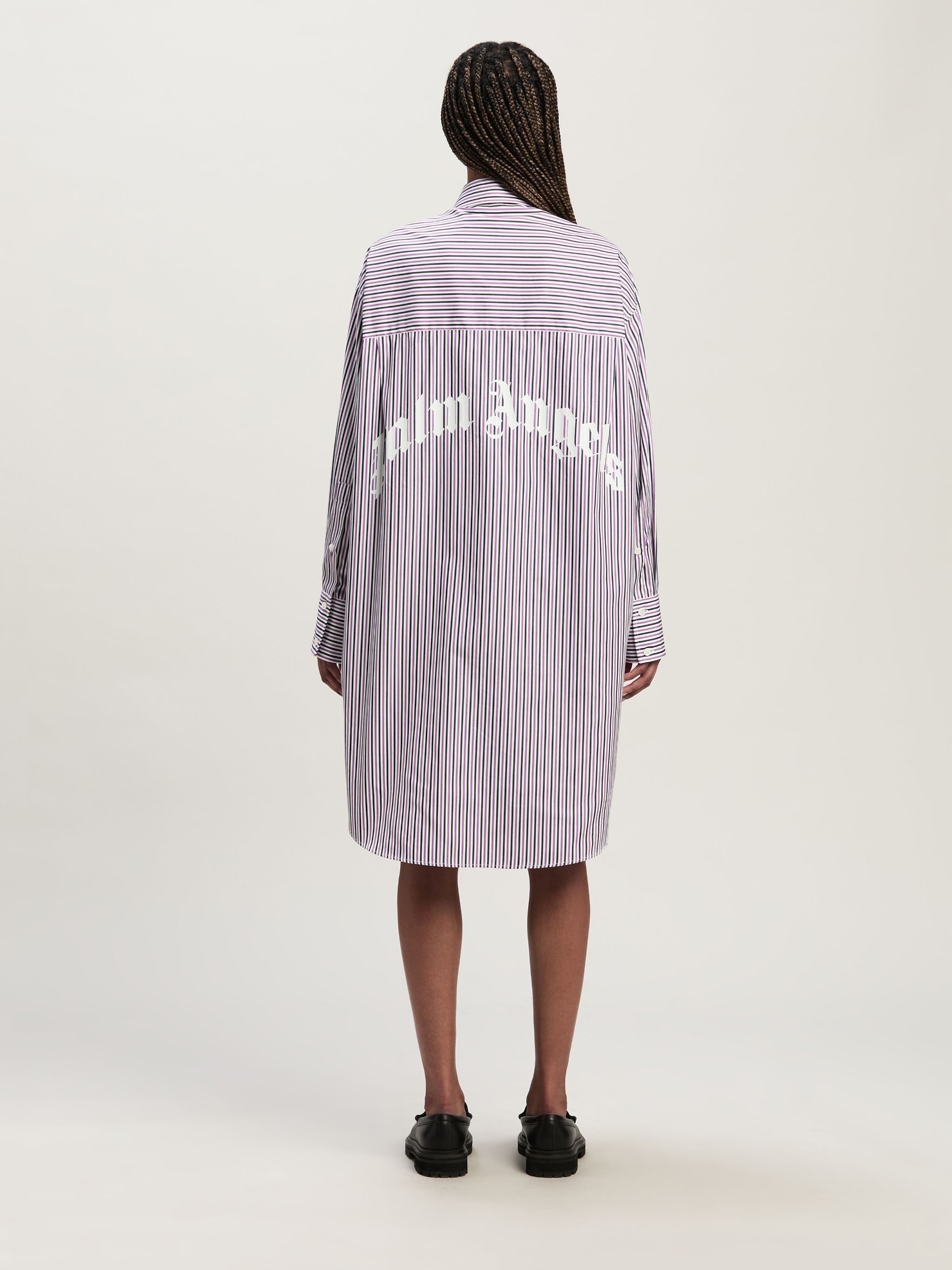 Curved Logo stripe Shirtdress - 5