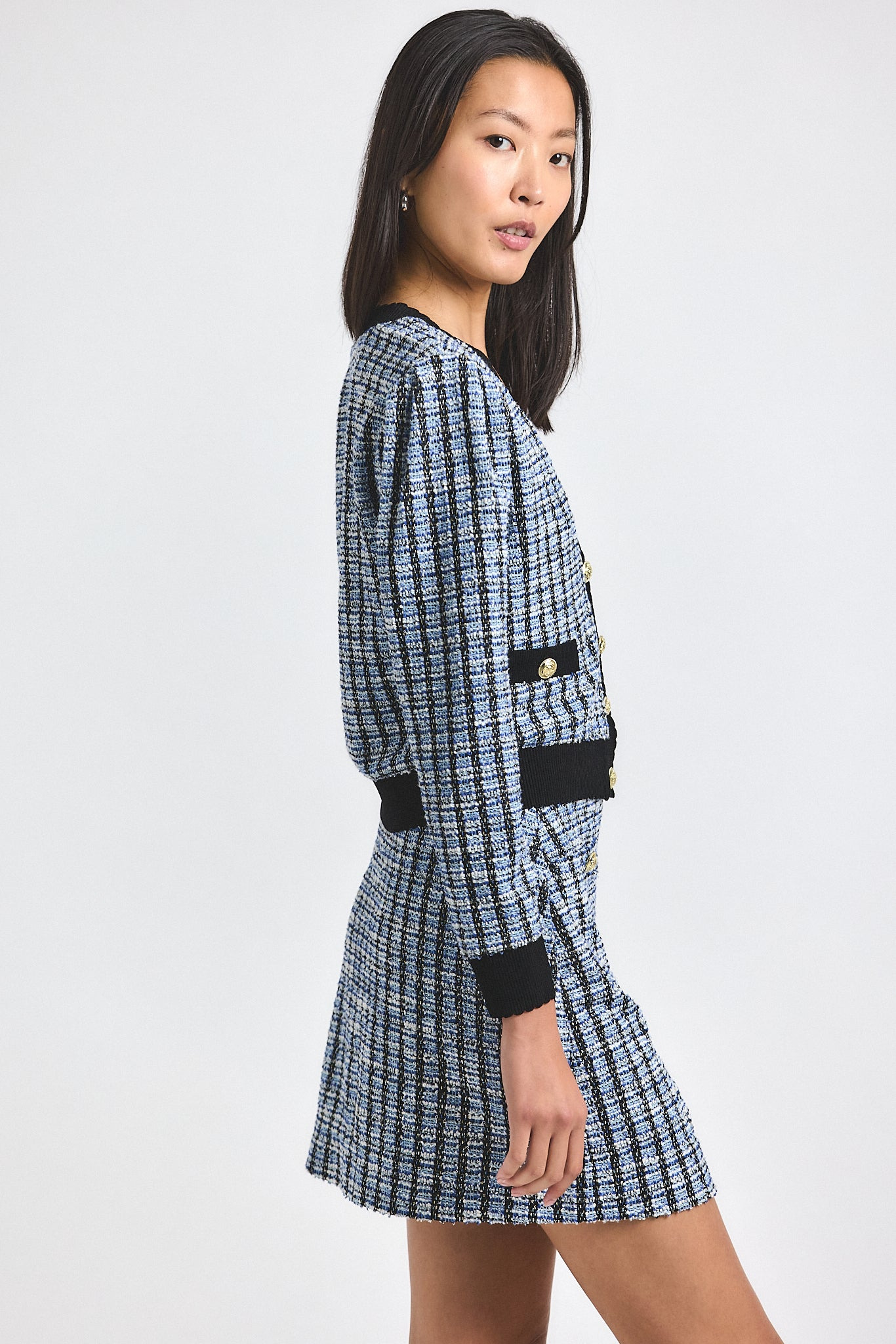 ALIRA STRETCH TWEED MINI SKIRT - 3